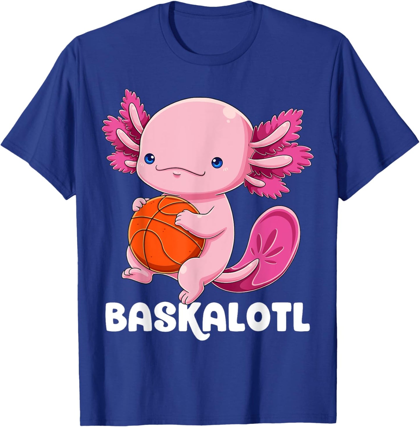 Axolotl Basketball Player Baskalotl Mexican Salamander Fish T-Shirt - T-Shirt | Royal