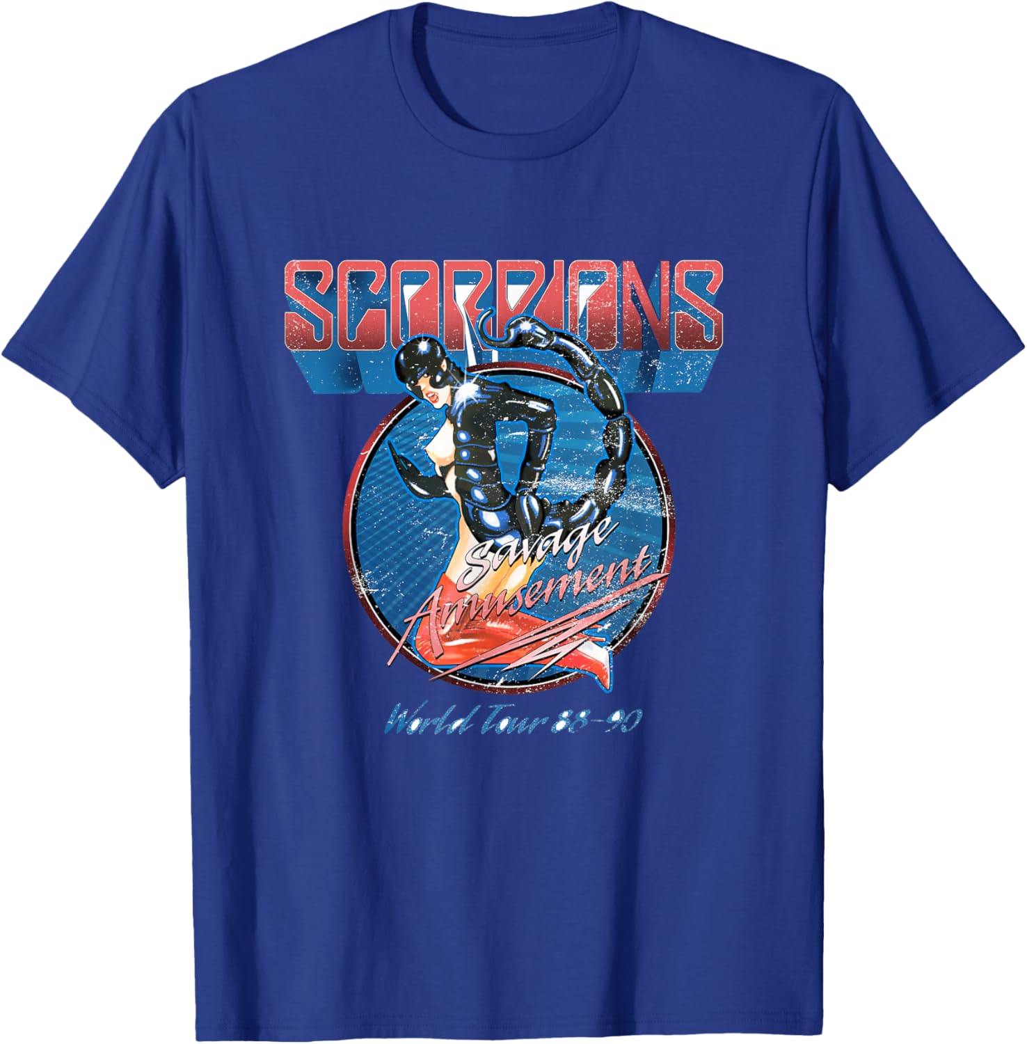Official Scorpions Savage Amusement World Tour T-Shirt - T-Shirt | Royal