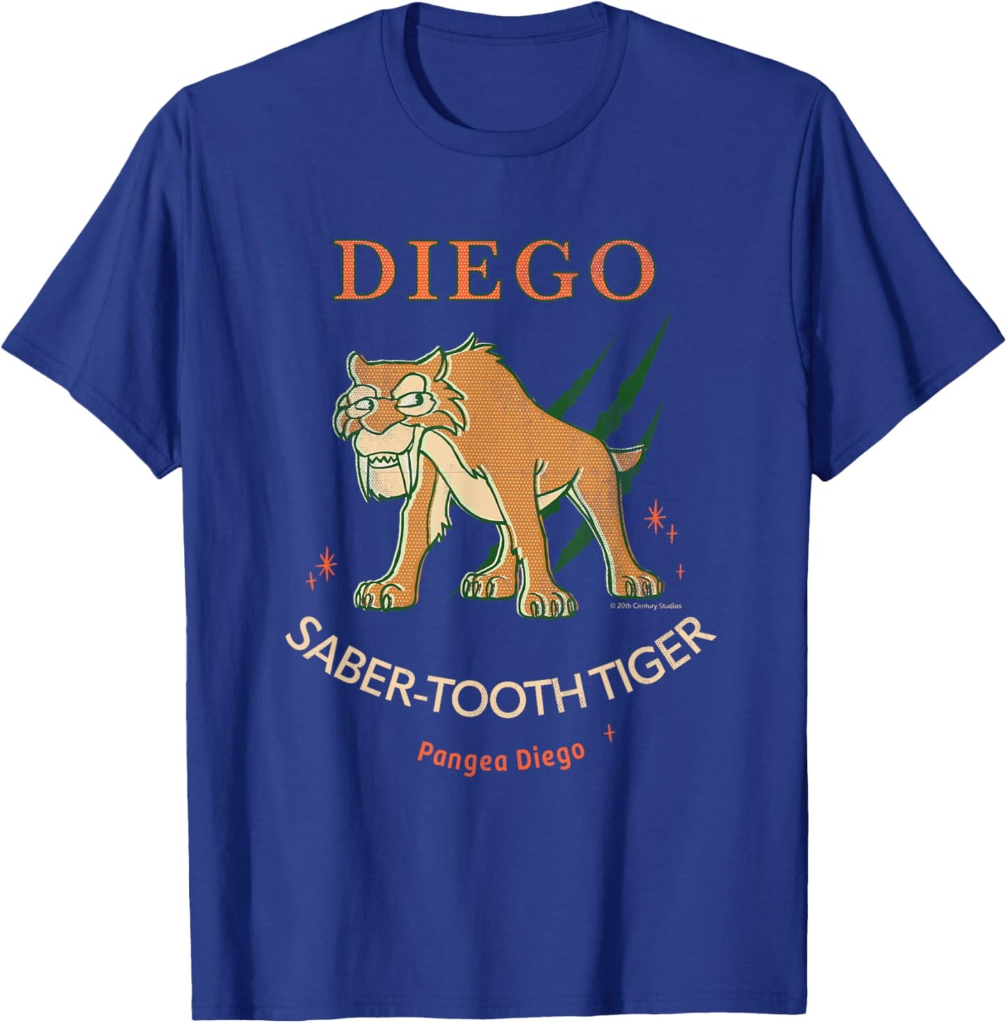 Ice Age Diego Saber-Tooth Tiger Halftone T-Shirt - T-Shirt | Royal