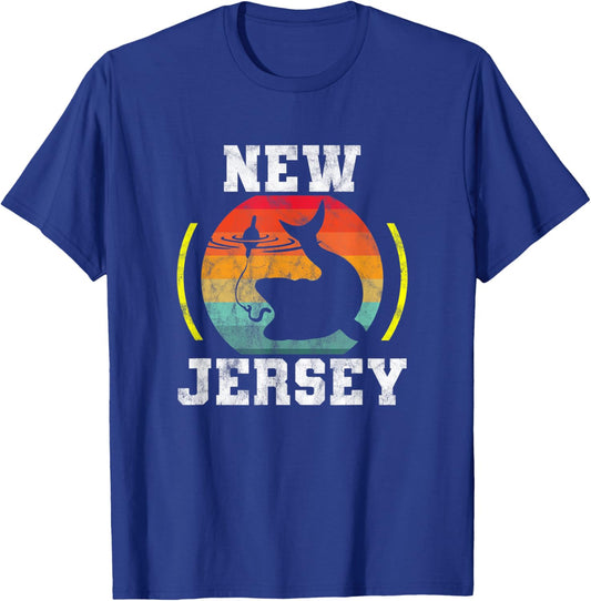 New Jersey - Fishing In The Great State Of NJ - Retro T-Shirt - T-Shirt | Royal
