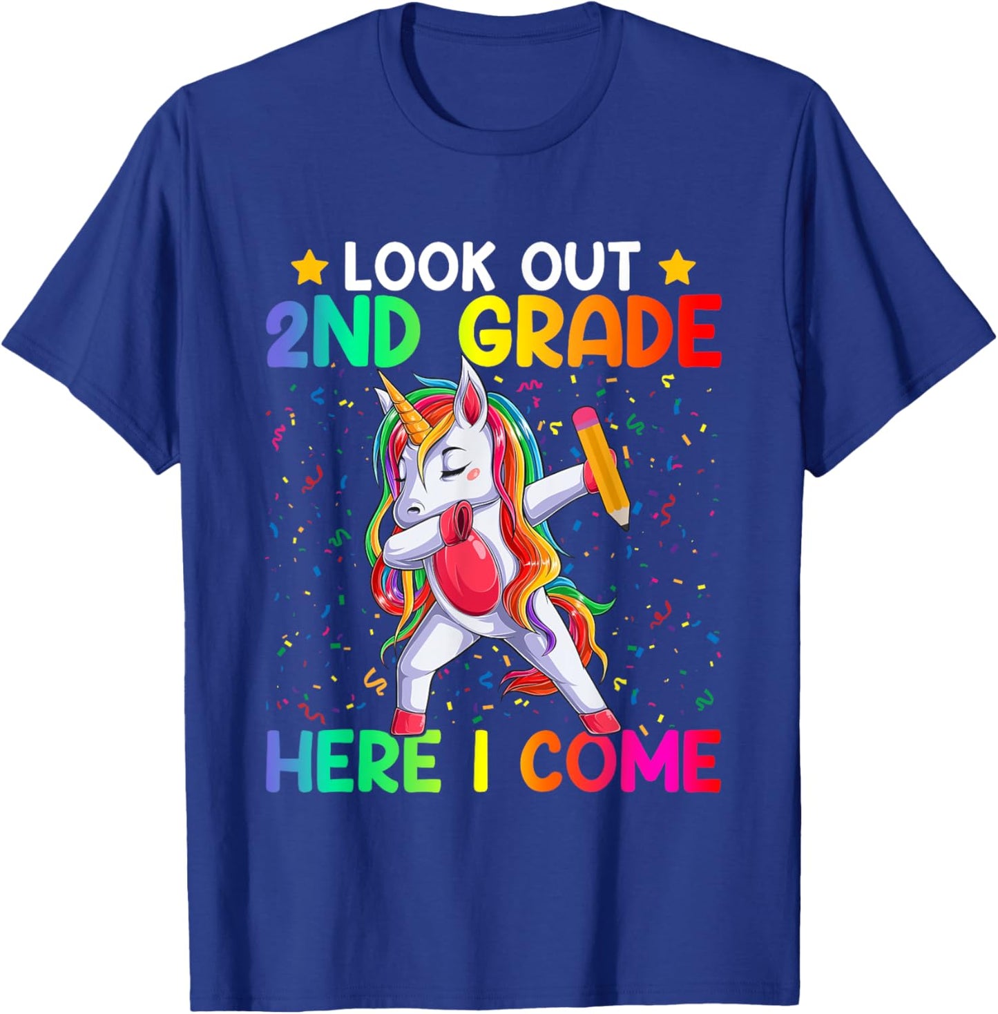 Look Out Second Grade Here I Come Unicorn Dabbing 2nd Grader T-Shirt - T-Shirt | Royal