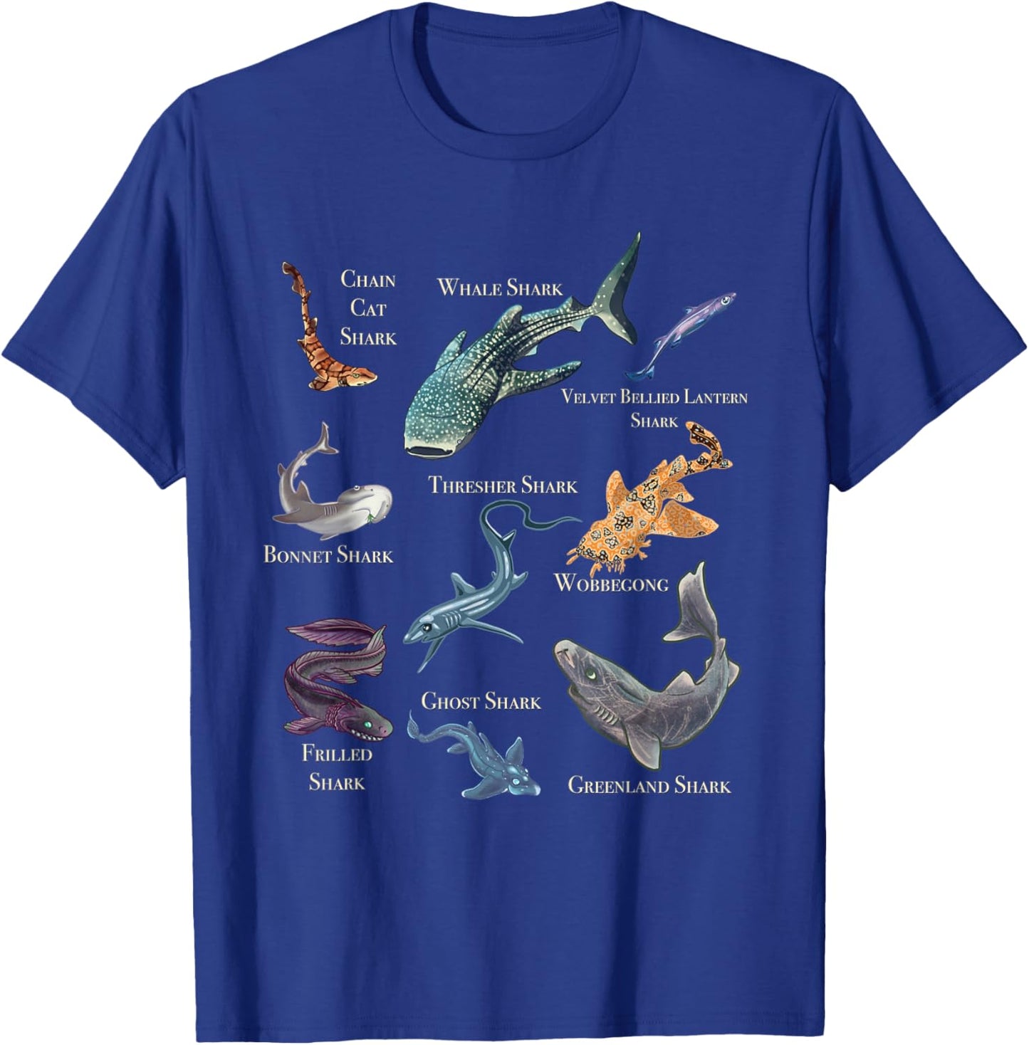 Shark Frenzy Fun Shark Collection T-Shirt - T-Shirt | Royal