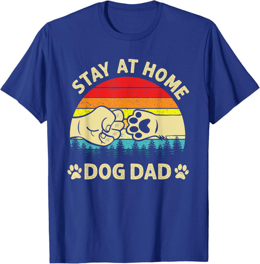 Vintage Stay at Home Dog Dad Retro Dog Lovers Father's Day Women T-Shirt - T-Shirt | Royal