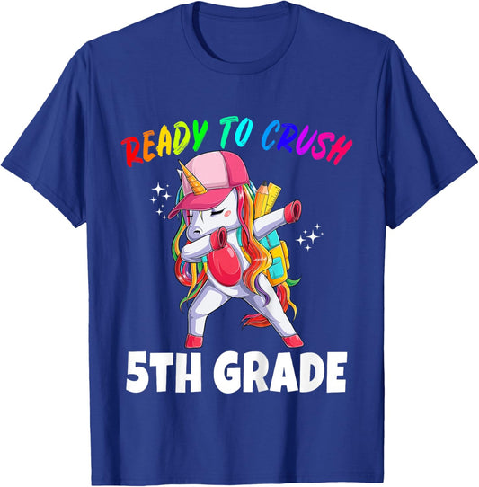 Kids 5th Grade Unicorn First Day of School Gift Girls Rainbow T-Shirt - T-Shirt | Royal