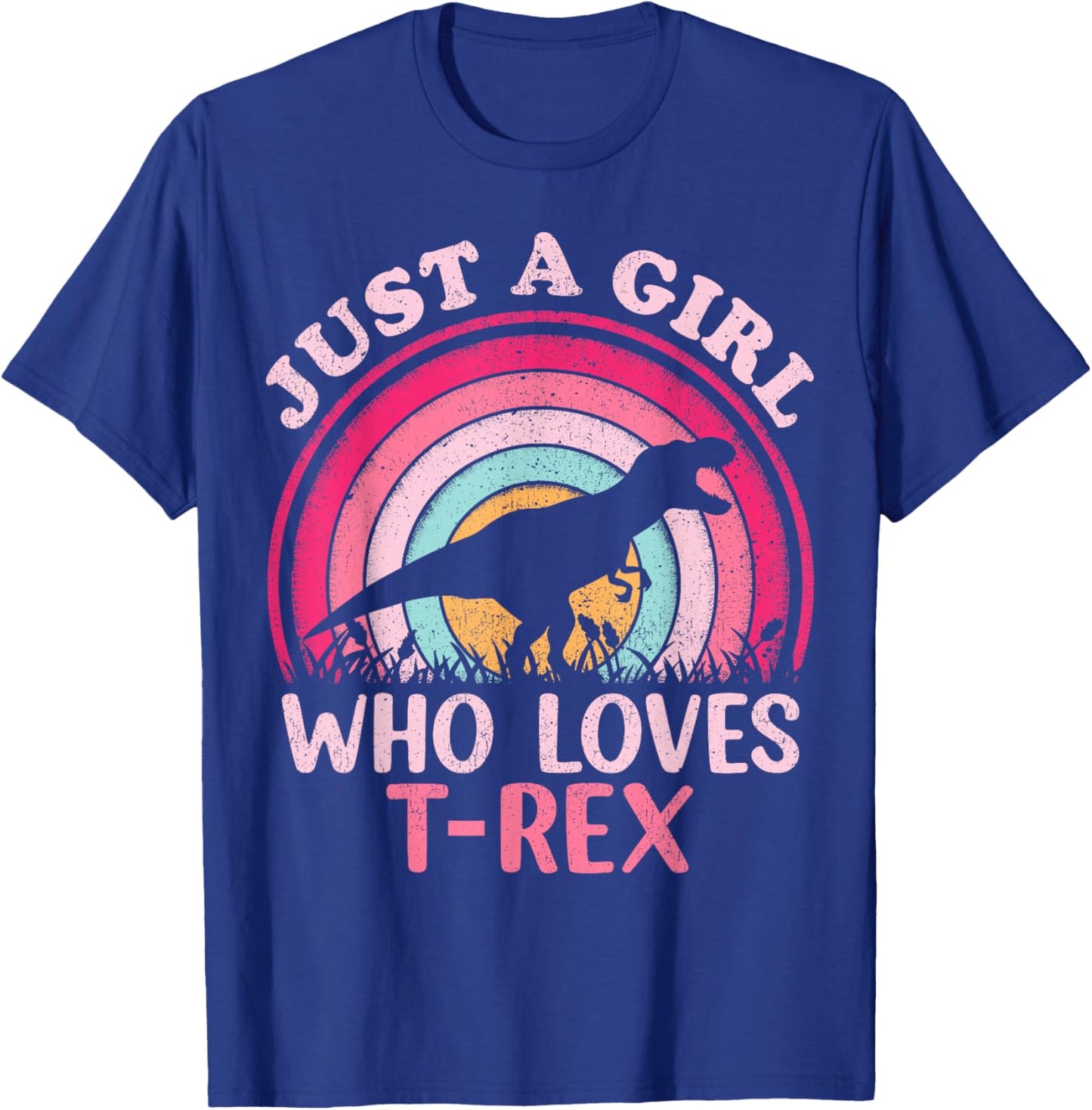 Vintage Retro Dinosaur Just A Girl Who Loves T-Rex T-Shirt - T-Shirt | Royal