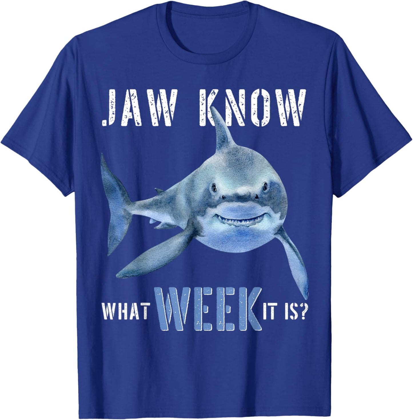 Funny Jaw Know What Week It Is Shark 2022 Funny Shark Kids T-Shirt - T-Shirt | Royal