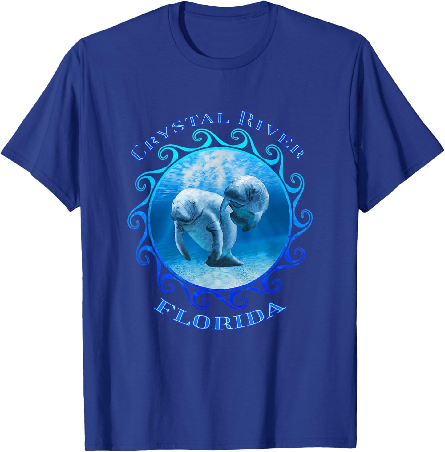 Crystal River Florida Vacation Swimming Manatees T-Shirt - T-Shirt | Royal