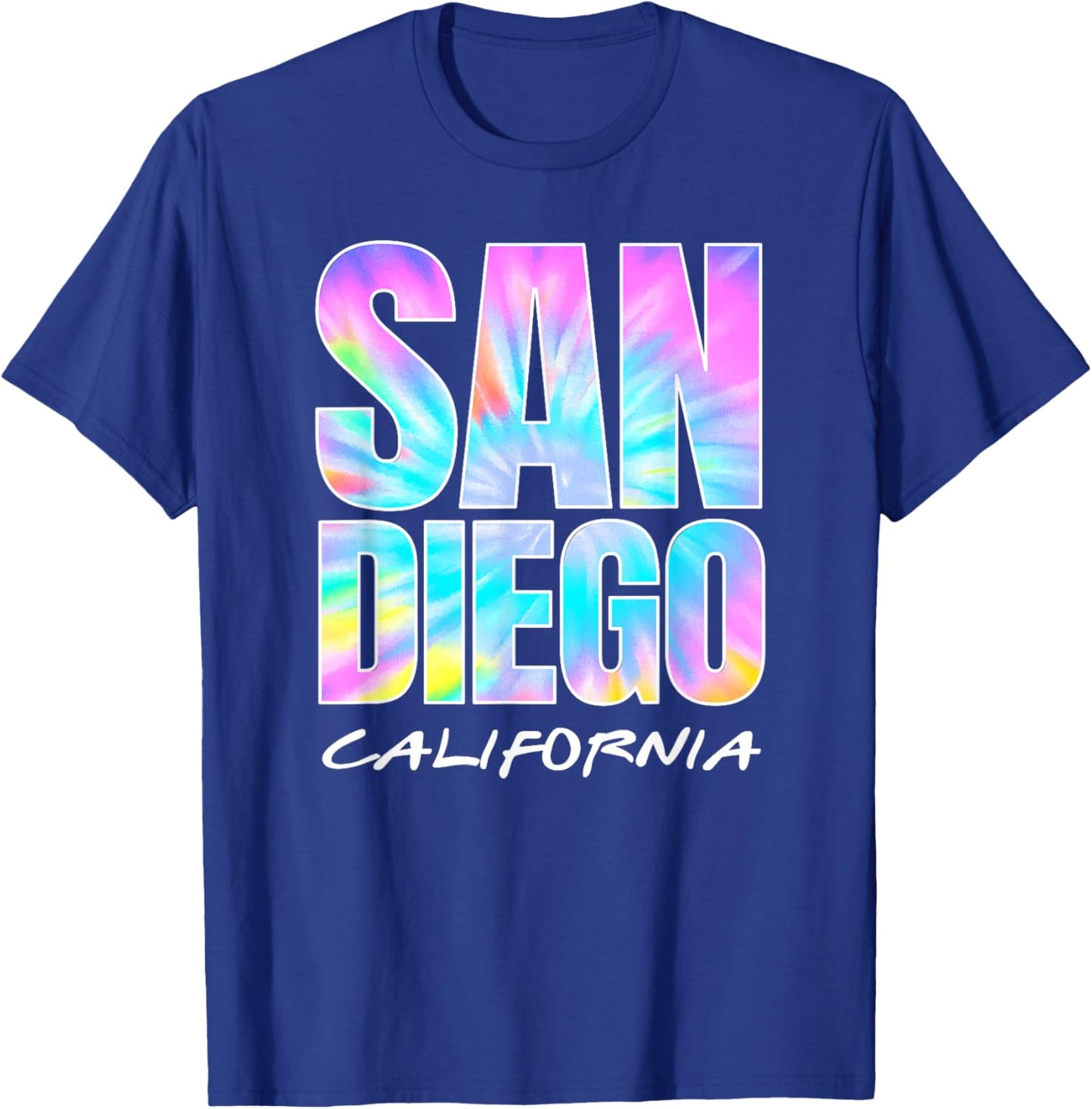 Vintage San Diego Retro Tie Dye Throwback Graphic Souvenir T-Shirt - T-Shirt | Royal