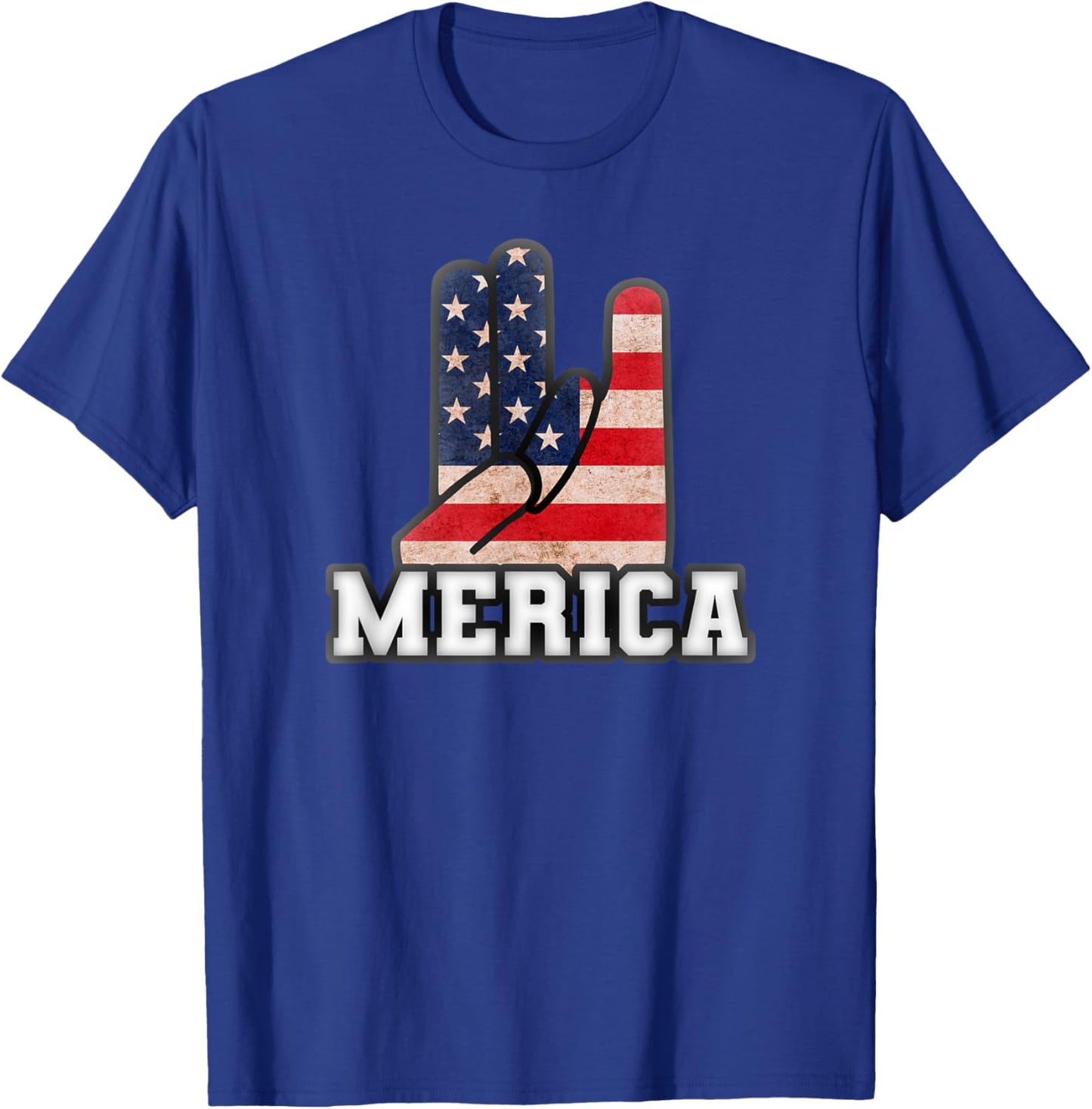 Merica - Patriotic America Shocker T-Shirt - T-Shirt | Royal