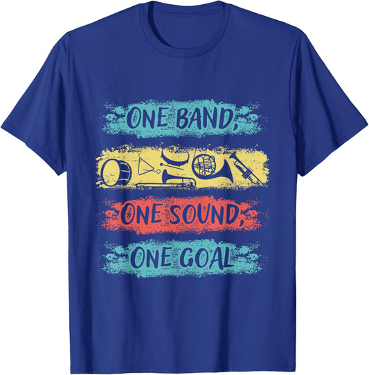 One Band One Sound One Goal Marching Band T-Shirt - T-Shirt | Royal