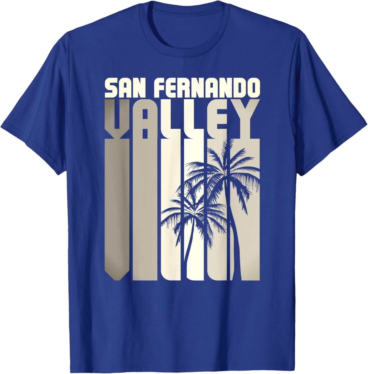 San Fernando Valley SFV California Van Nuys 818 Retro Palm T-Shirt - T-Shirt | Royal
