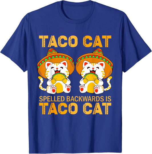TacoCat for Kids Taco Cat Cinco de Mayo TacoCat Cat T-Shirt - T-Shirt | Royal