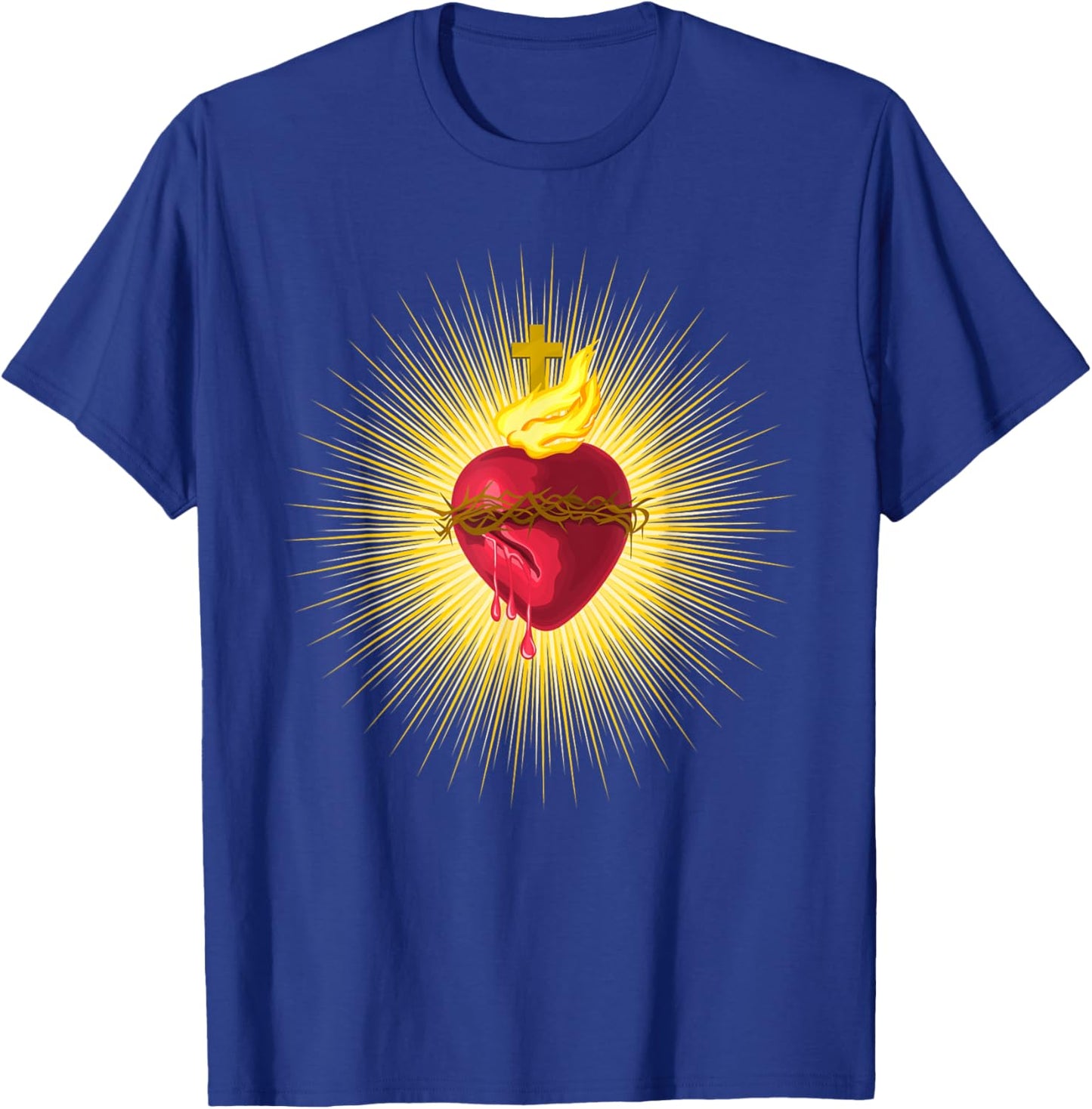 Sacred Heart of Jesus Catholic Art Traditional Latin Mass T-Shirt - T-Shirt | Royal