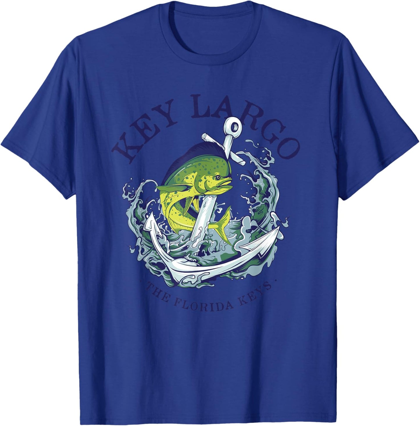 Vintage Mahi Mahi Key Largo Florida T-Shirt - T-Shirt | Royal