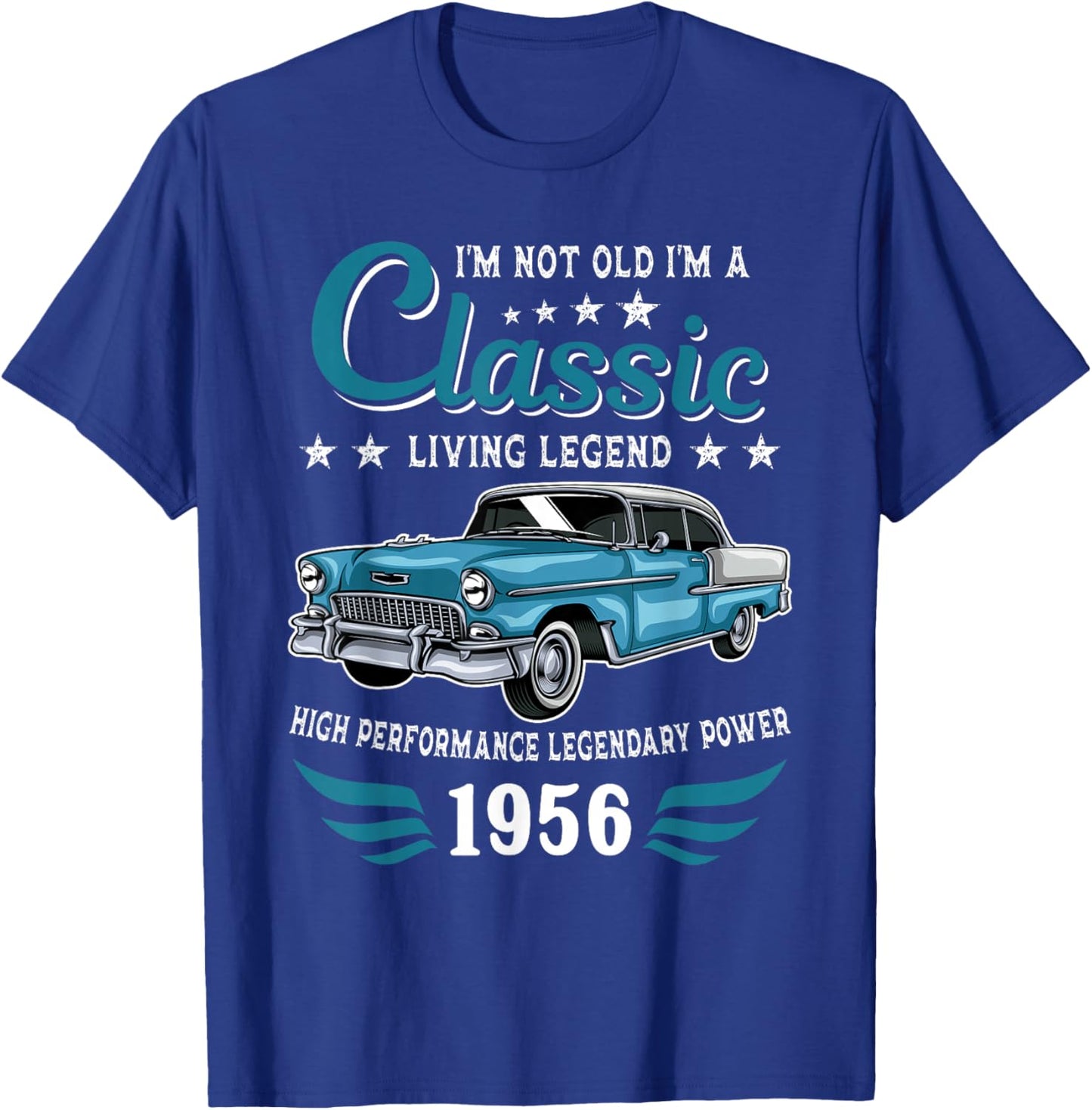 Vintage 1956 Birthday Classic Car for Legends Born in 1956 T-Shirt - T-Shirt | Royal