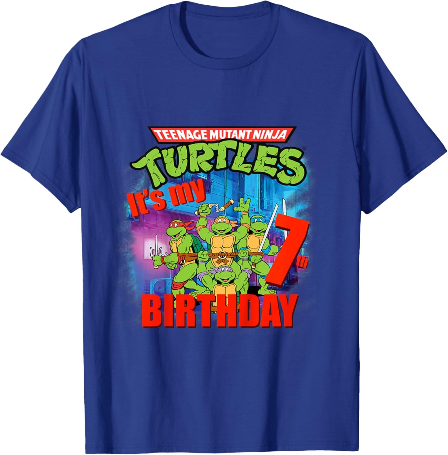 Mademark x Teenage Mutant Ninja Turtles - Original Teenage Mutant Ninja Turtles 7th Birthday T-Shirt - T-Shirt | Royal