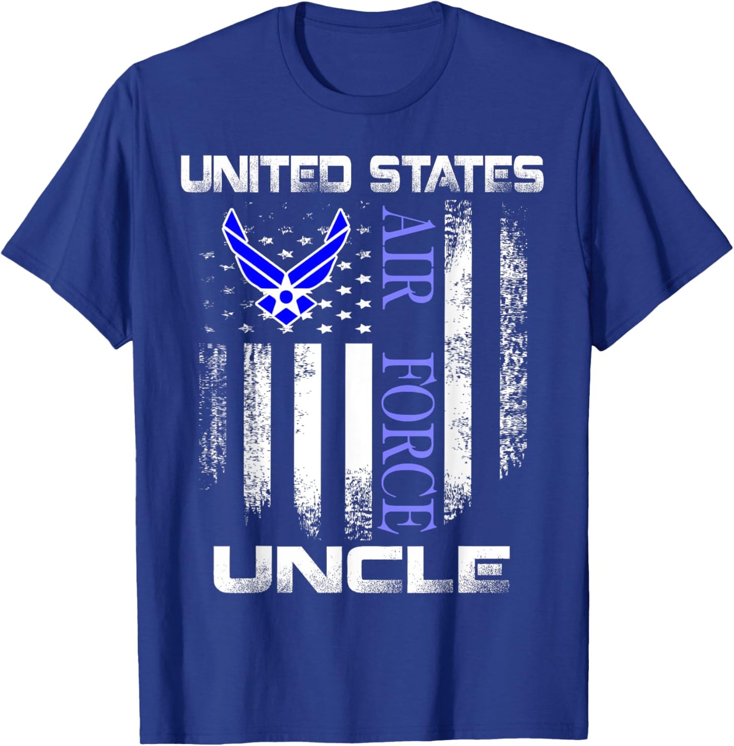 Vintage United States Air Force Uncle With American Flag T-Shirt - T-Shirt | Royal