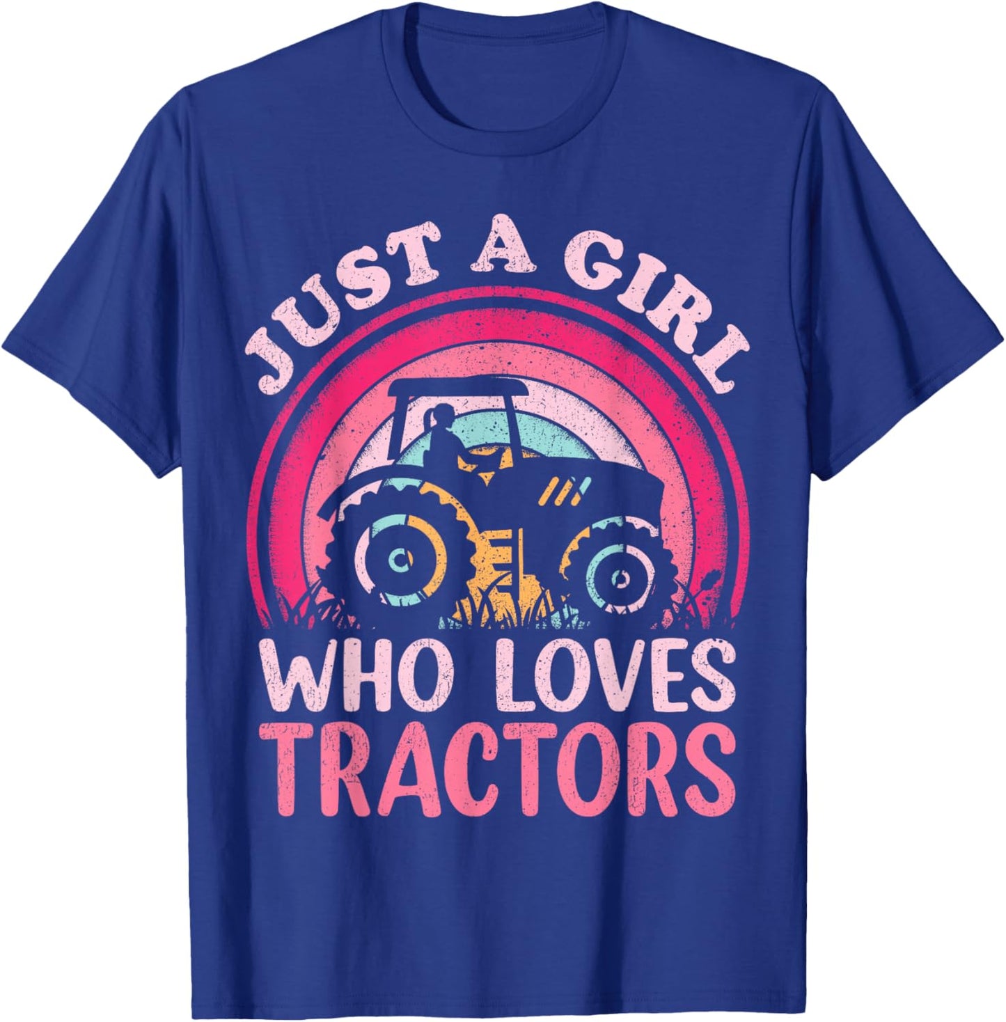 Tractor Lover Vintage Just A Girl Who Loves Tractors T-Shirt - T-Shirt | Royal