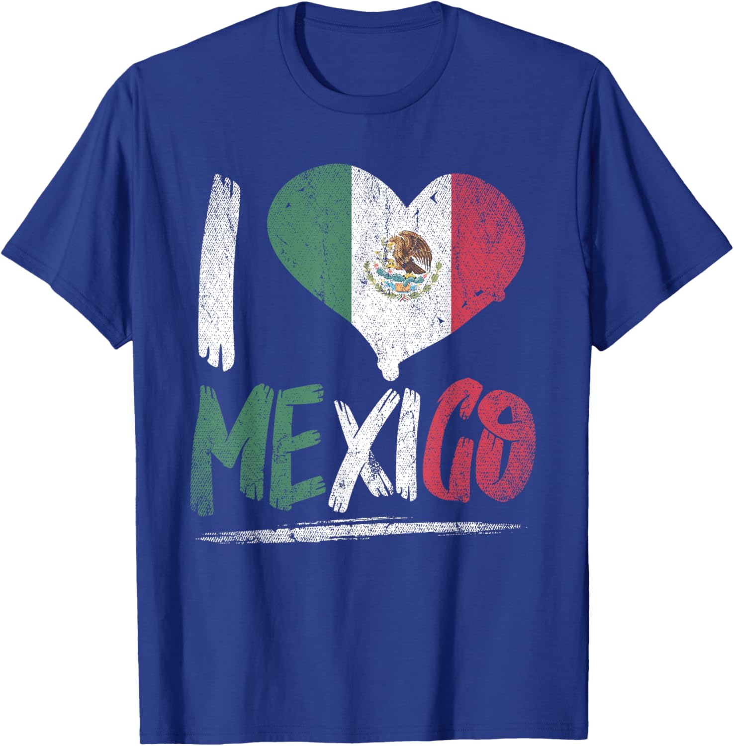 Proud Mexican Heritage Hispanic Culture Heart I Love Mexico T-Shirt - T-Shirt | Royal