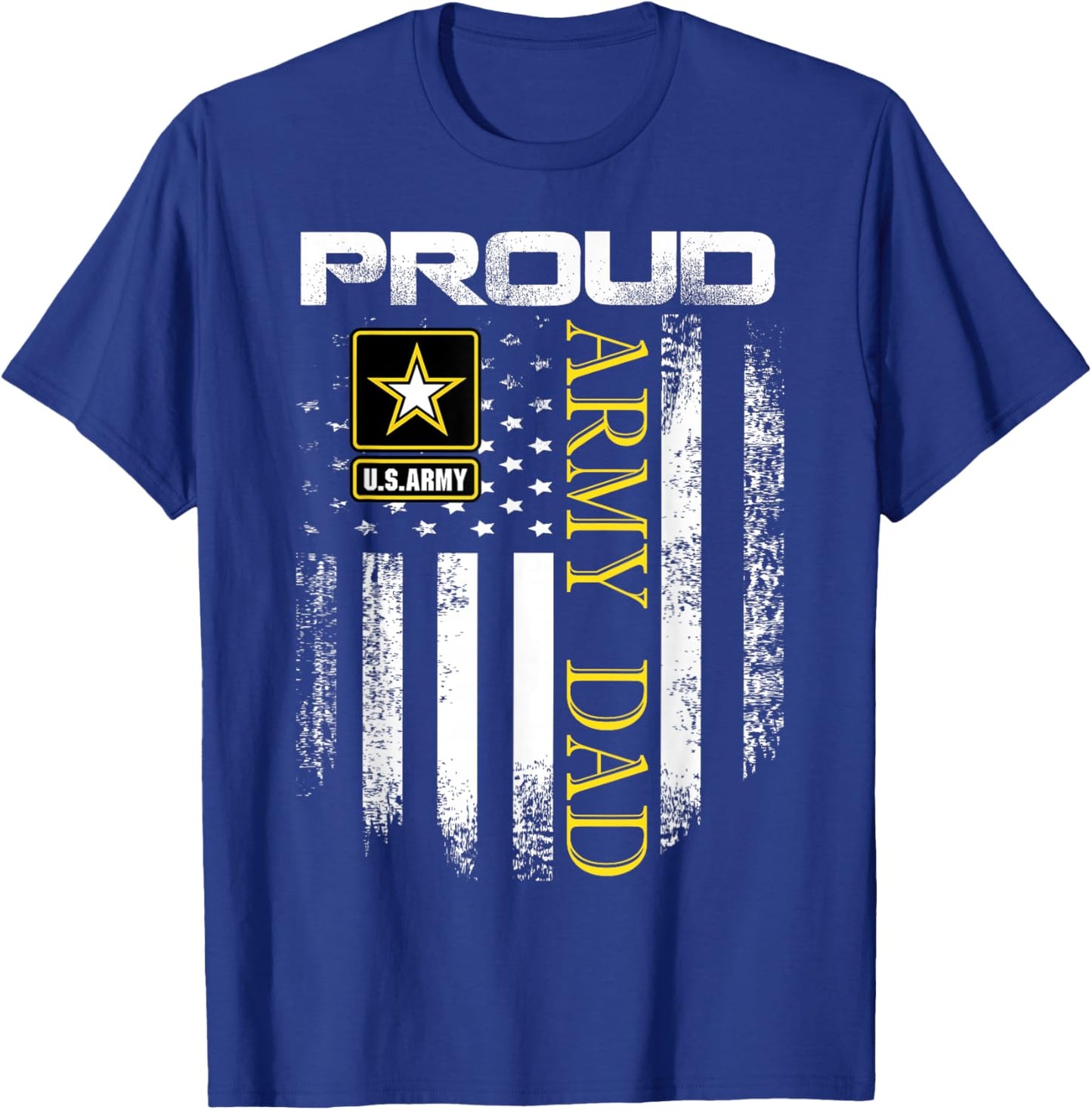 Vintage Proud Army Dad with American Flag Gift T-Shirt - T-Shirt | Royal
