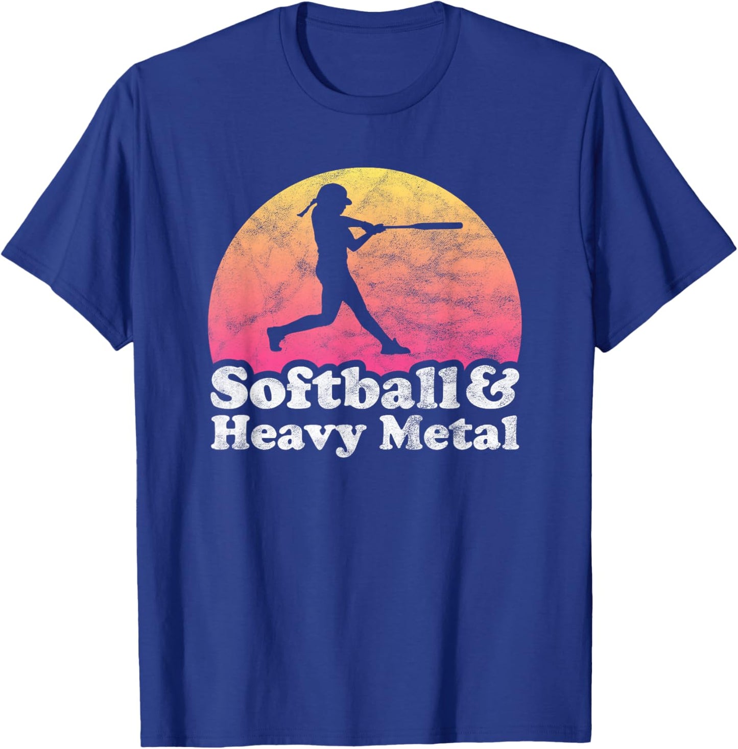 Softball and Heavy Metal Women or Girls T-Shirt - T-Shirt | Royal