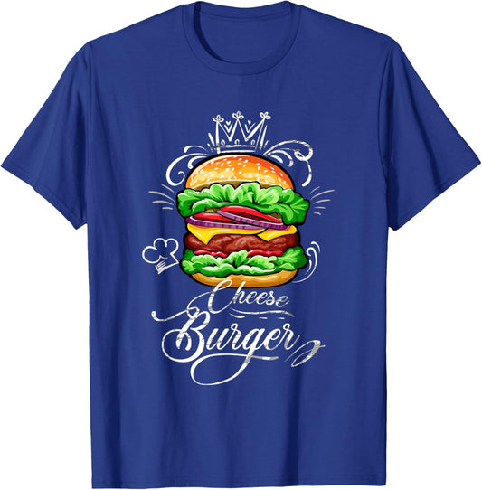 Vintage Best Delicious Cheeseburger With Crown T-Shirt - T-Shirt | Royal