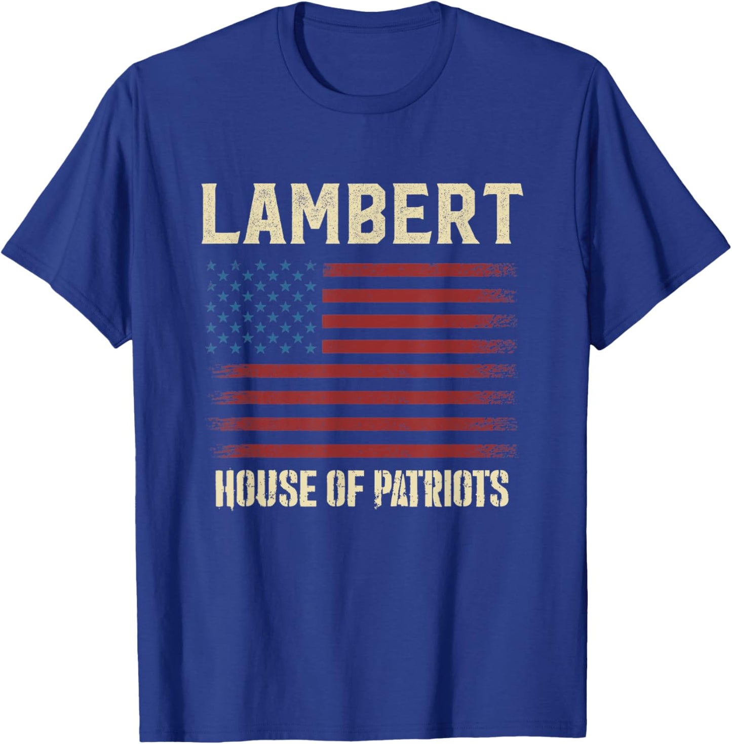 LAMBERT Last Name Surname American Flag Family T-Shirt - T-Shirt | Royal