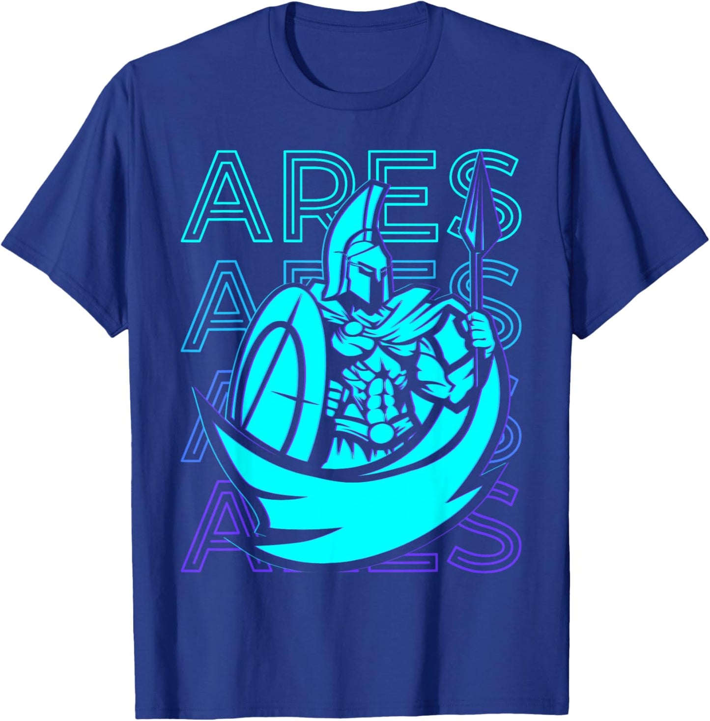 Greek Mythology Gifts Ares Greek God War Retro Ares Black T-Shirt - T-Shirt | Royal