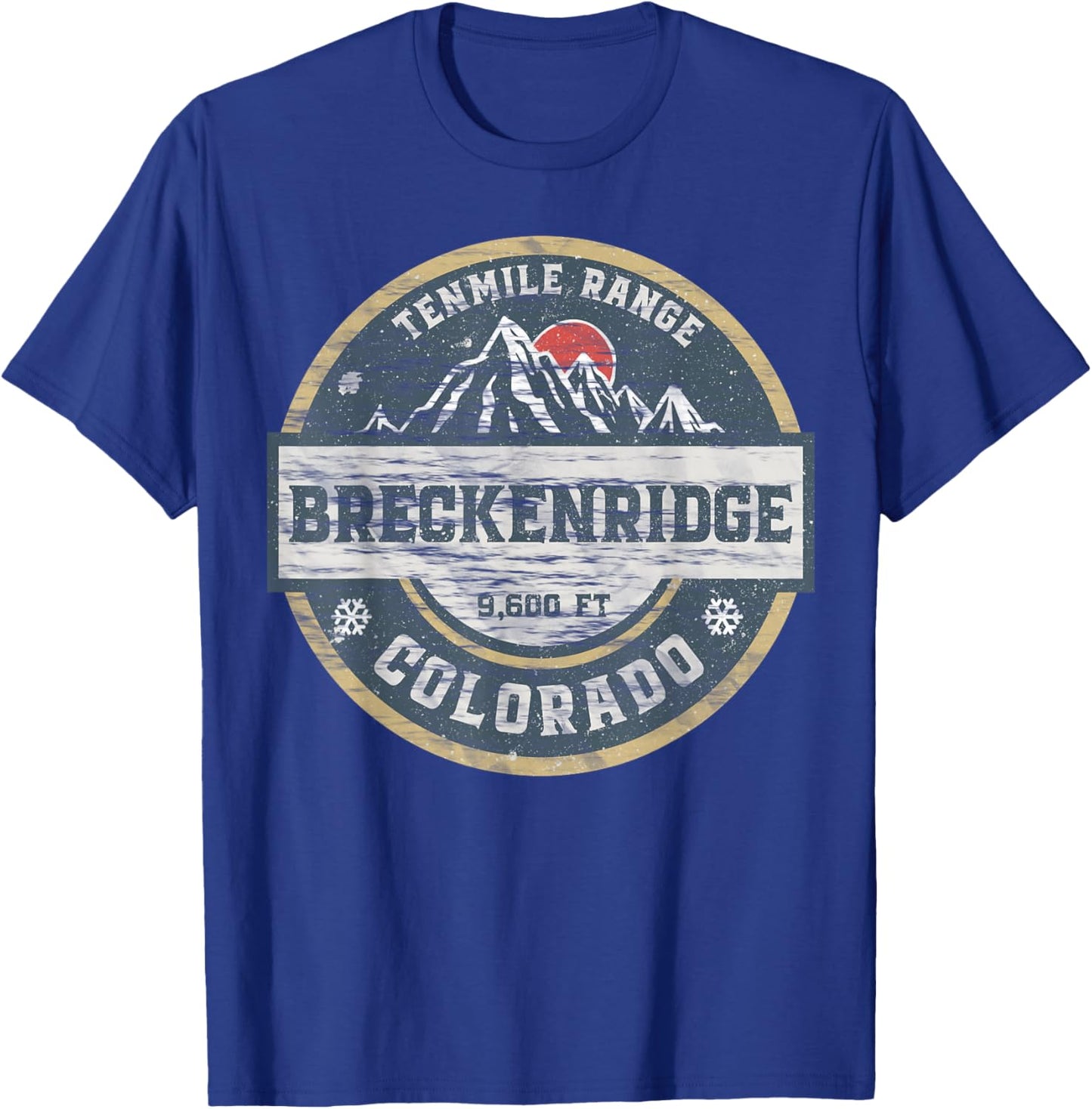 Breckenridge Colorado Tenmile Range Rocky Mountains Skiing T-Shirt - T-Shirt | Royal