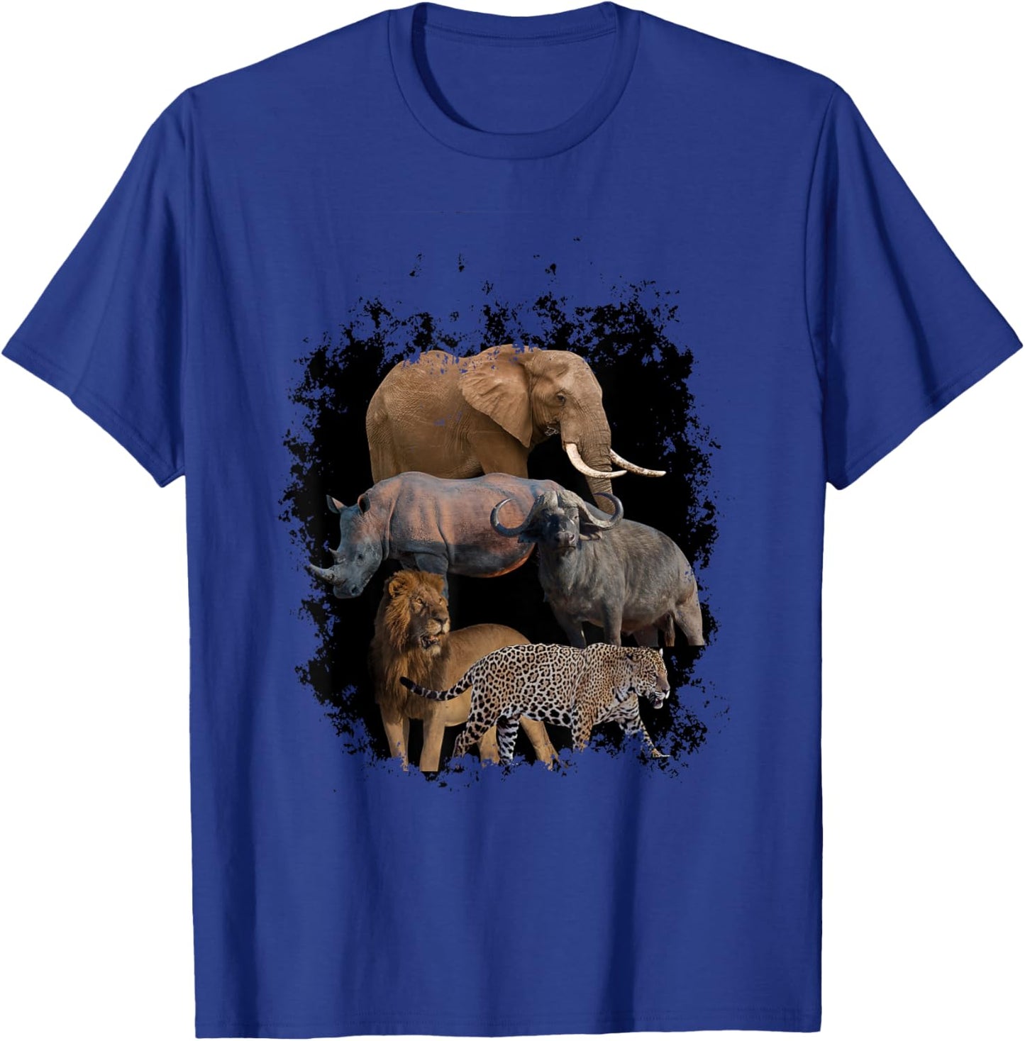 Five Animalsilhouettes Big African Animals Savannahs Designs T-Shirt - T-Shirt | Royal