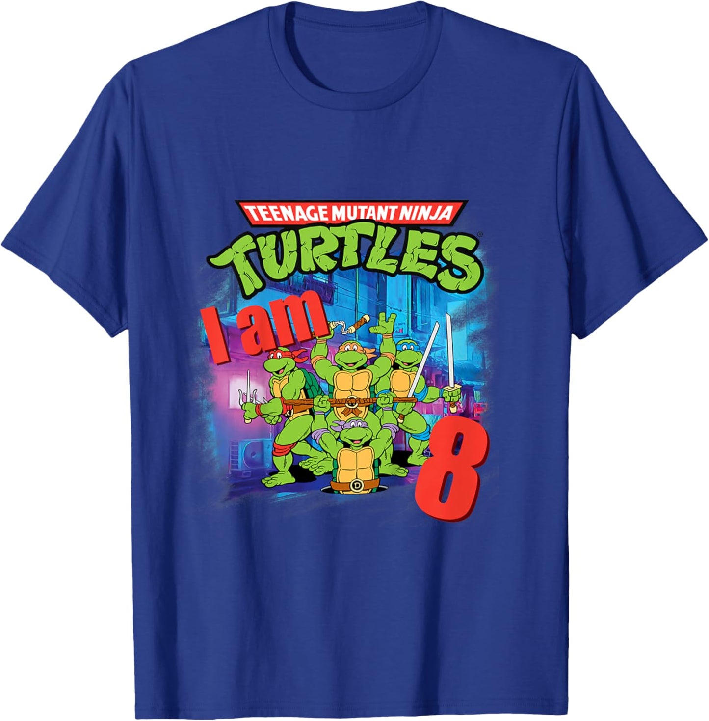 Mademark x Teenage Mutant Ninja Turtles - Kids Original Teenage Mutant Ninja Turtles Classic 8th Birthday T-Shirt - T-Shirt | Royal