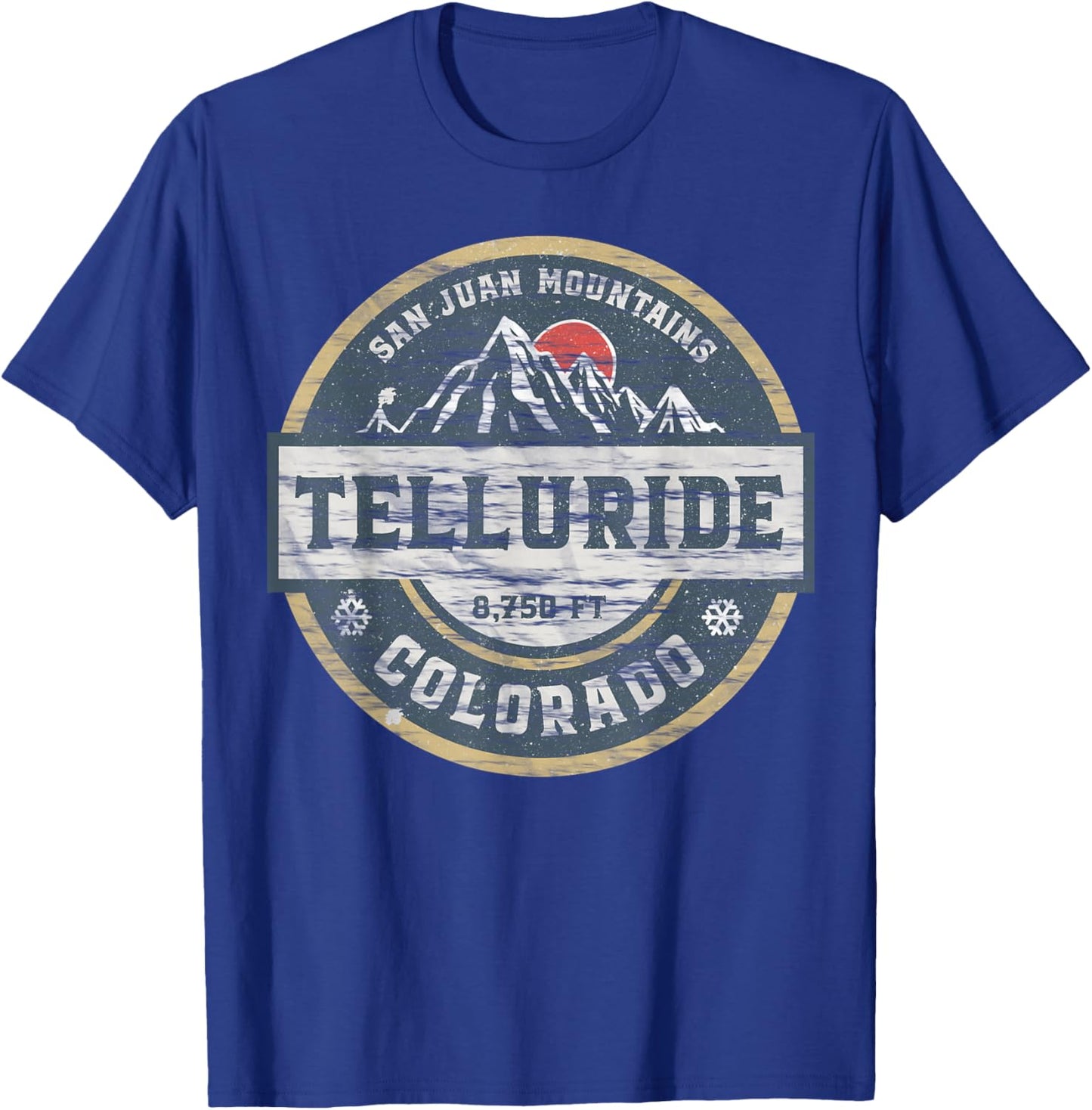 Telluride Colorado San Juan Rocky Mountains Skiing T-Shirt - T-Shirt | Royal