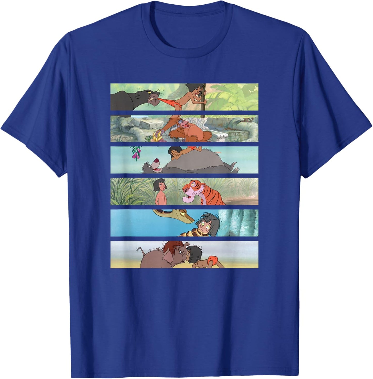 Disney The Jungle Book Favorite Scenes Panel Stack T-Shirt - T-Shirt | Royal