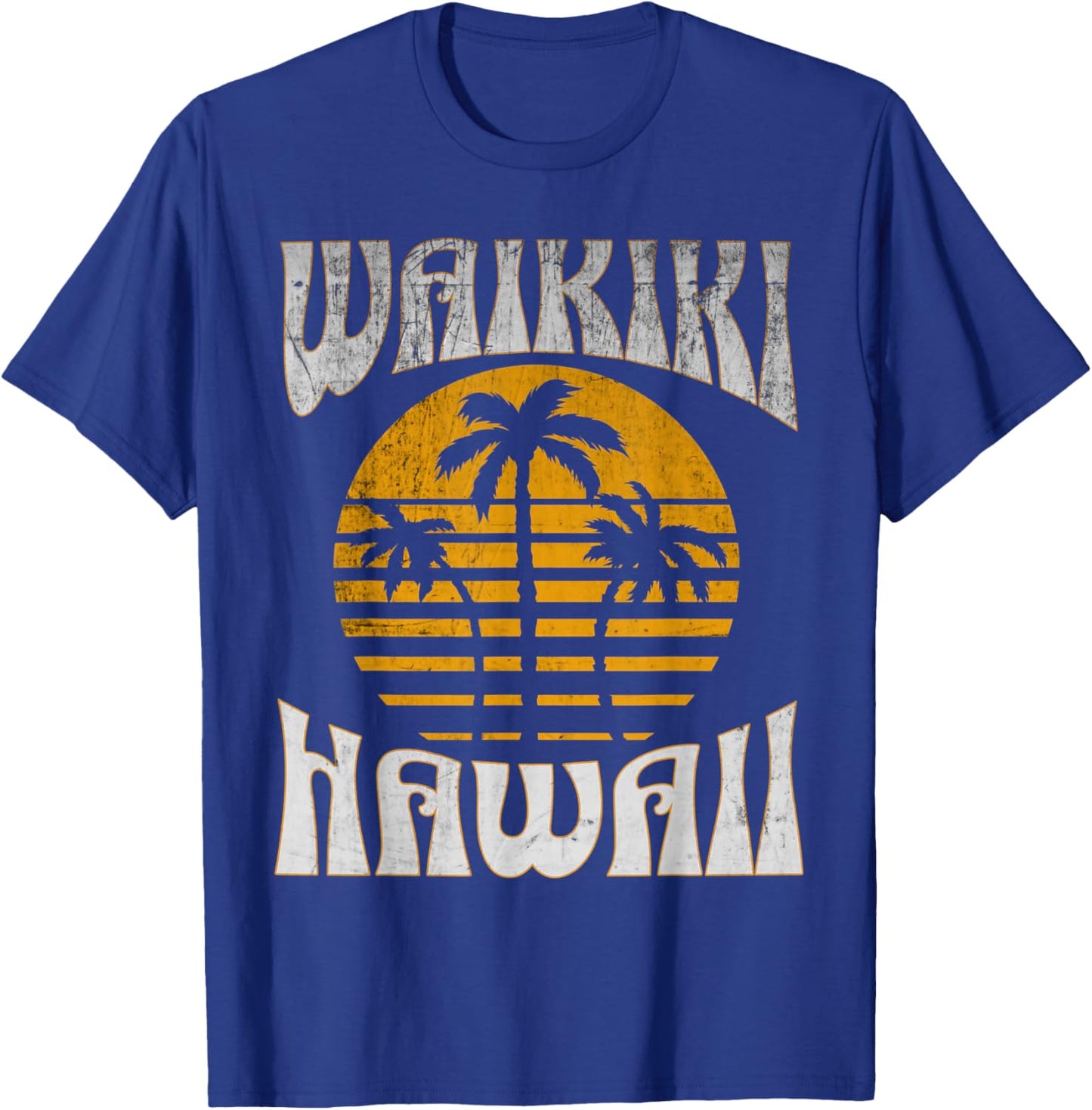 Waikiki Hawaii Beach Summer Vacation Vintage Women Kids T-Shirt - T-Shirt | Royal