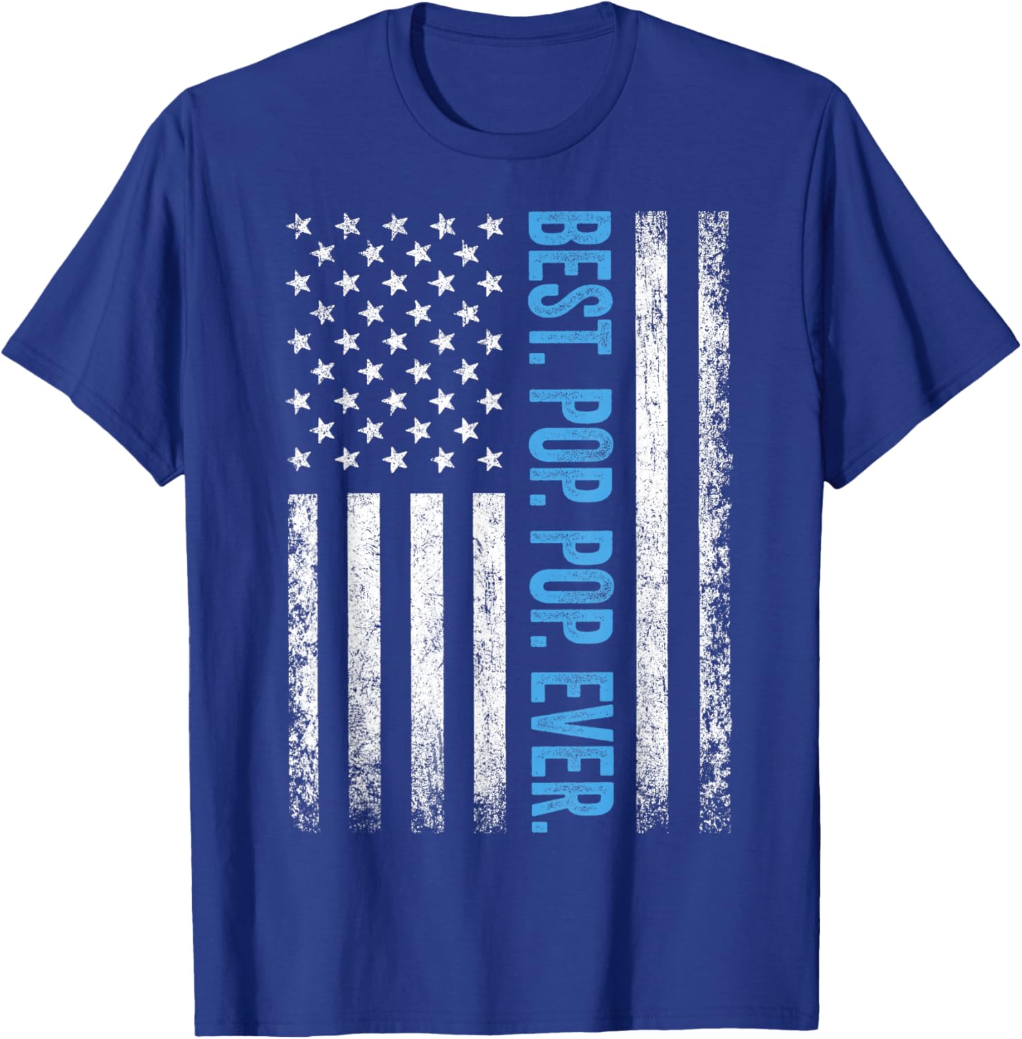 Best Pop pop Ever Vintage American Flag Dad T-Shirt - T-Shirt | Royal