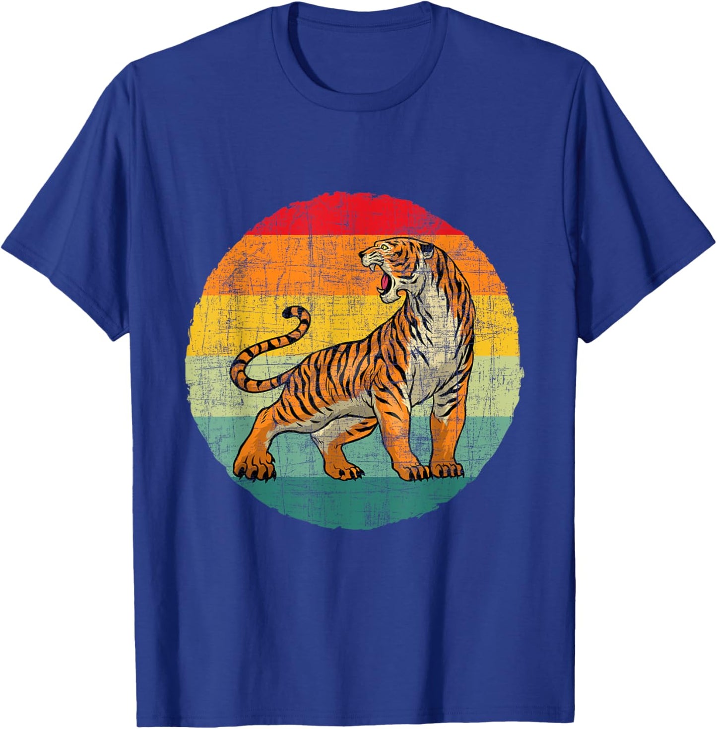 Retro Vintage Tiger - Zoologist Zookeeper Zoo Safari Lover T-Shirt - T-Shirt | Royal
