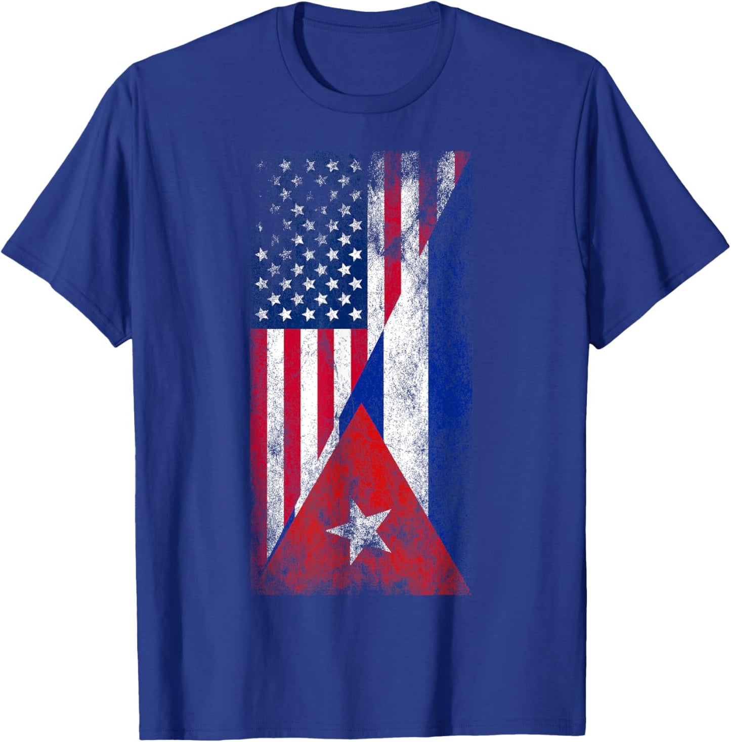 USA Cuba Flags - United States of America, Cuban T-Shirt - T-Shirt | Royal