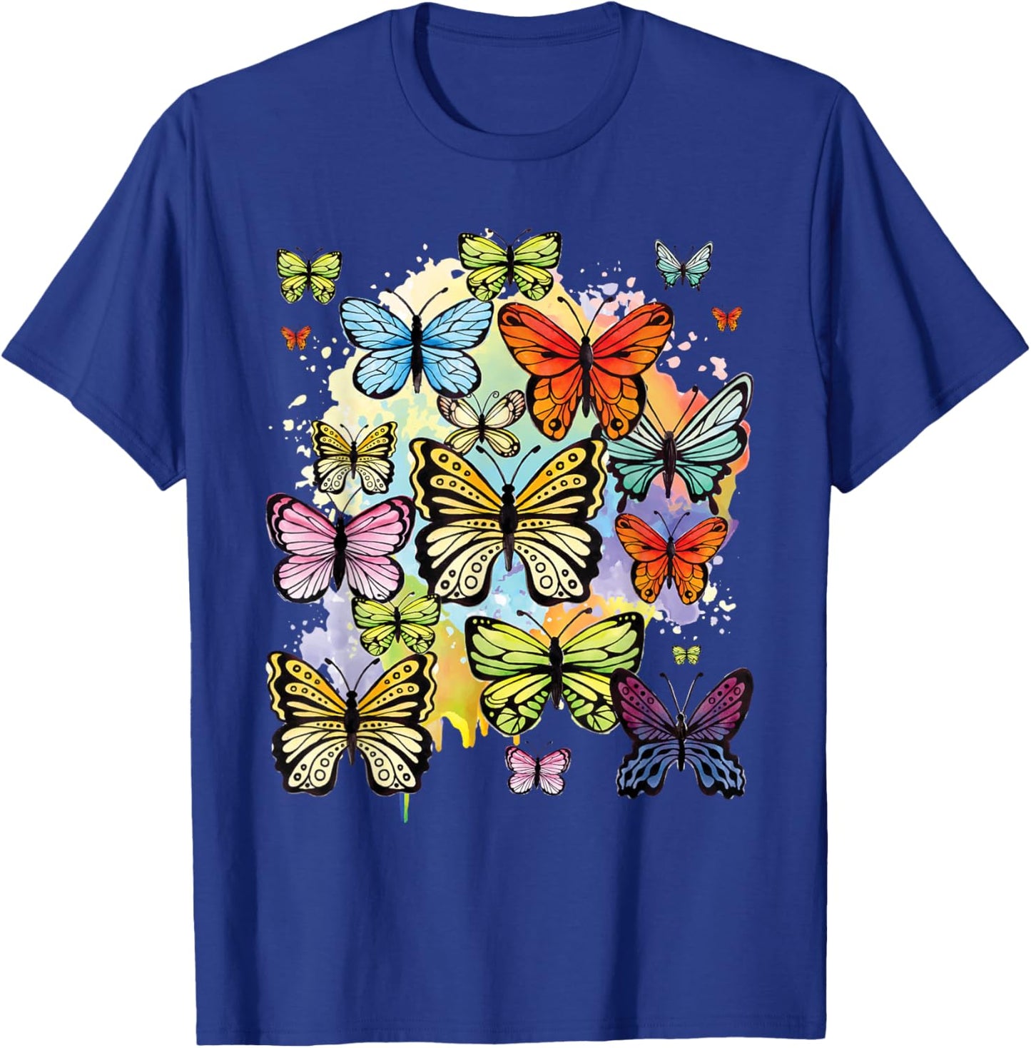 Rainbow Butterflies - Butterfly Lover Entomologist Gardener T-Shirt - T-Shirt | Royal