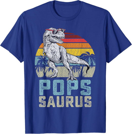Popssaurus T Rex Dinosaur Pops Saurus Family Matching T-Shirt - T-Shirt | Royal