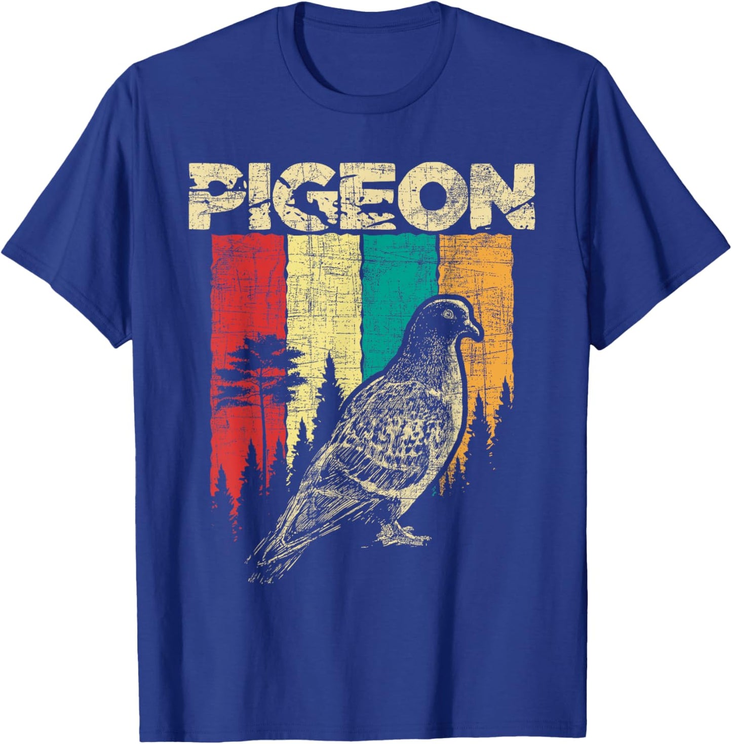 Retro Pigeon Racing - Birdwatching Bird Lover Ornithologist T-Shirt - T-Shirt | Royal