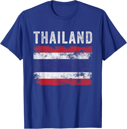 Thailand Flag Distressed - Men Women Kids - Thai Flag T-Shirt - T-Shirt | Royal