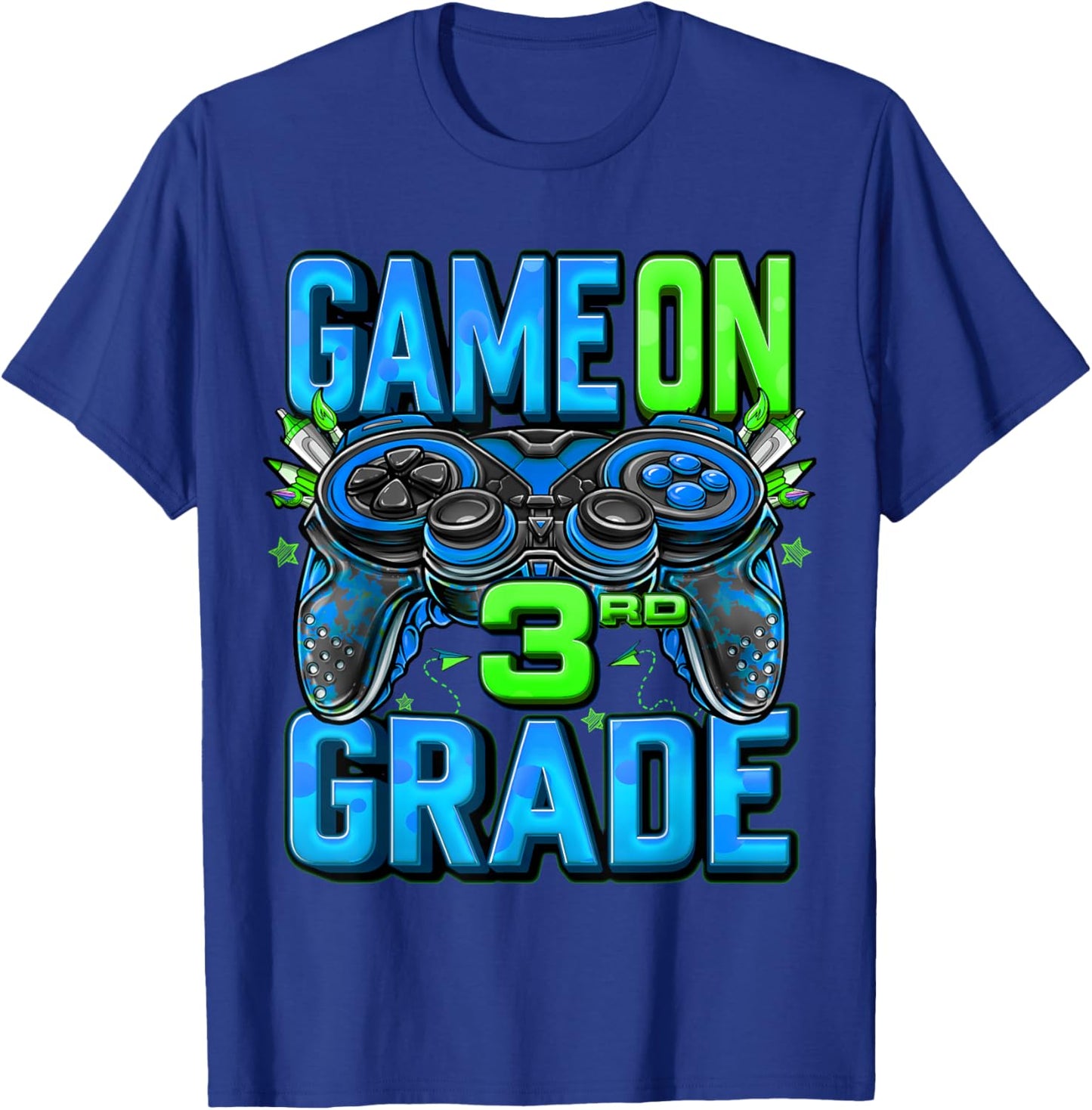 Game On 3rd Grade Back To School 3rd Grade Level Unlocked T-Shirt - T-Shirt | Royal