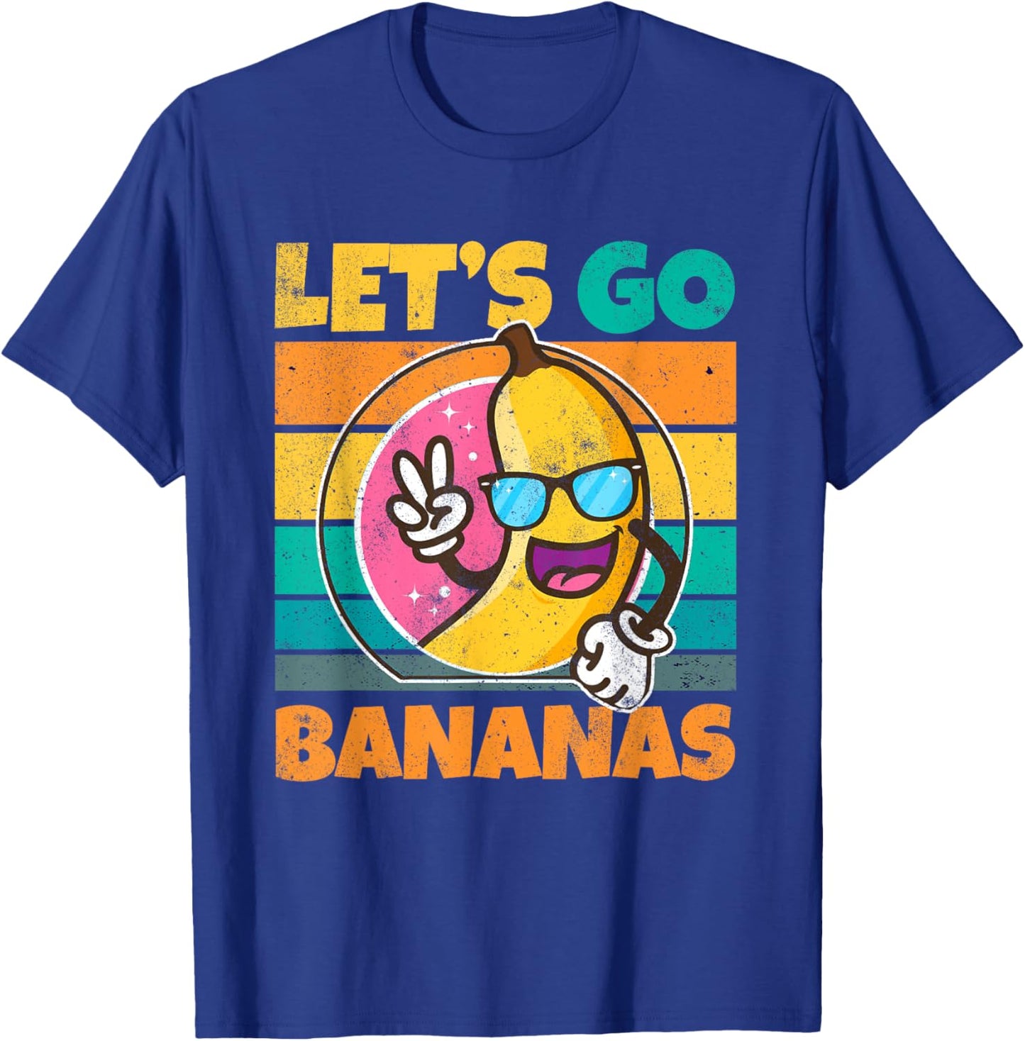 Retro Vintage Funny Banana Meme Let Go Banana Peace Bananas T-Shirt - T-Shirt | Royal