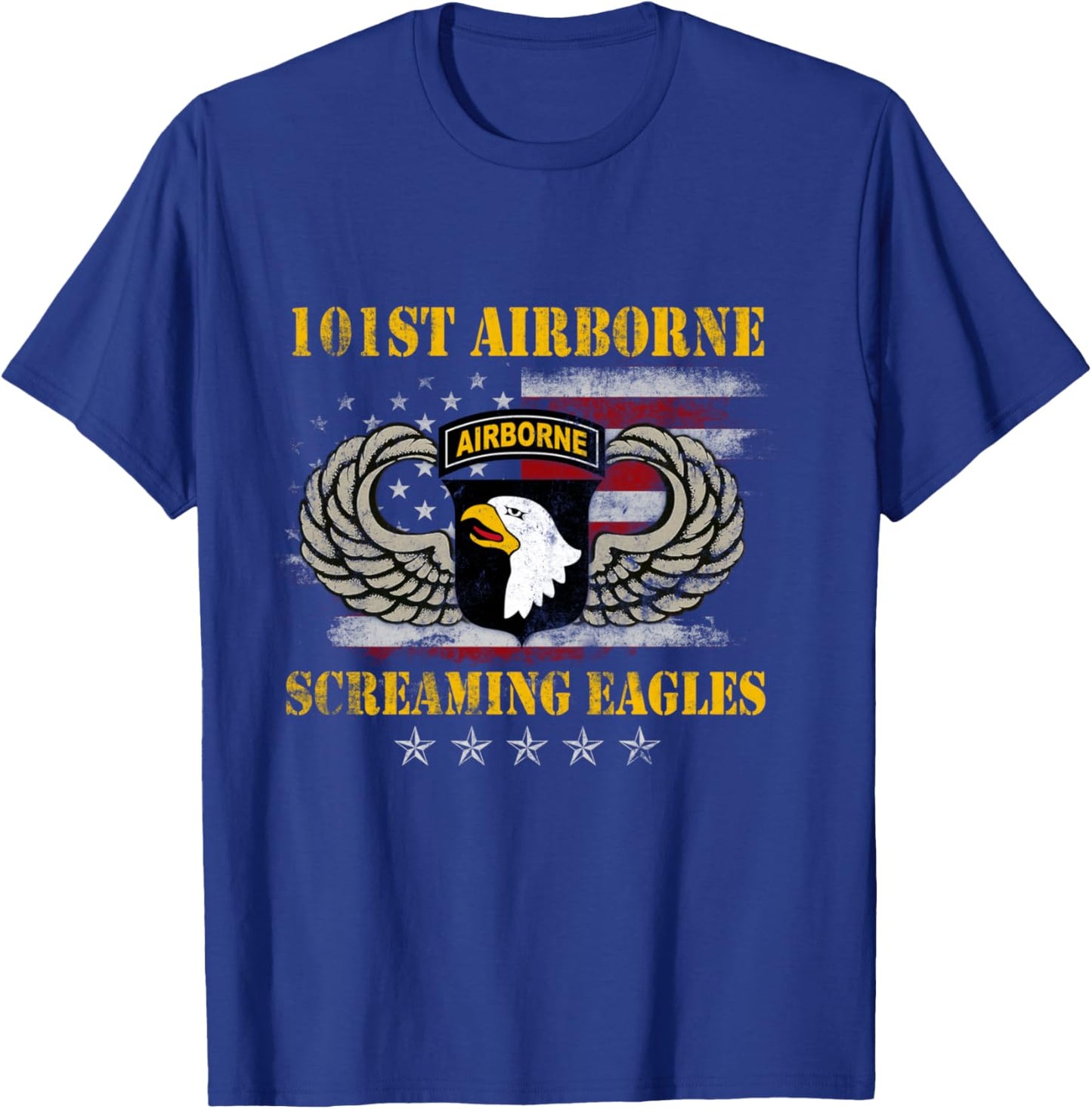Screaming Eagle 101st Airborne Division Paratrooper Veteran T-Shirt - T-Shirt | Royal
