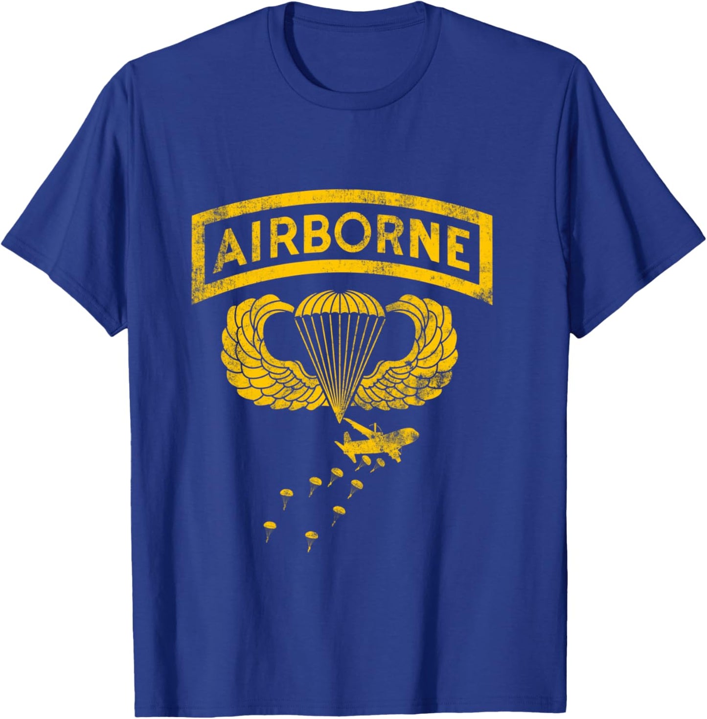 U.S Army Airborne Division Paratrooper Veteran Flag Vintage T-Shirt - T-Shirt | Royal