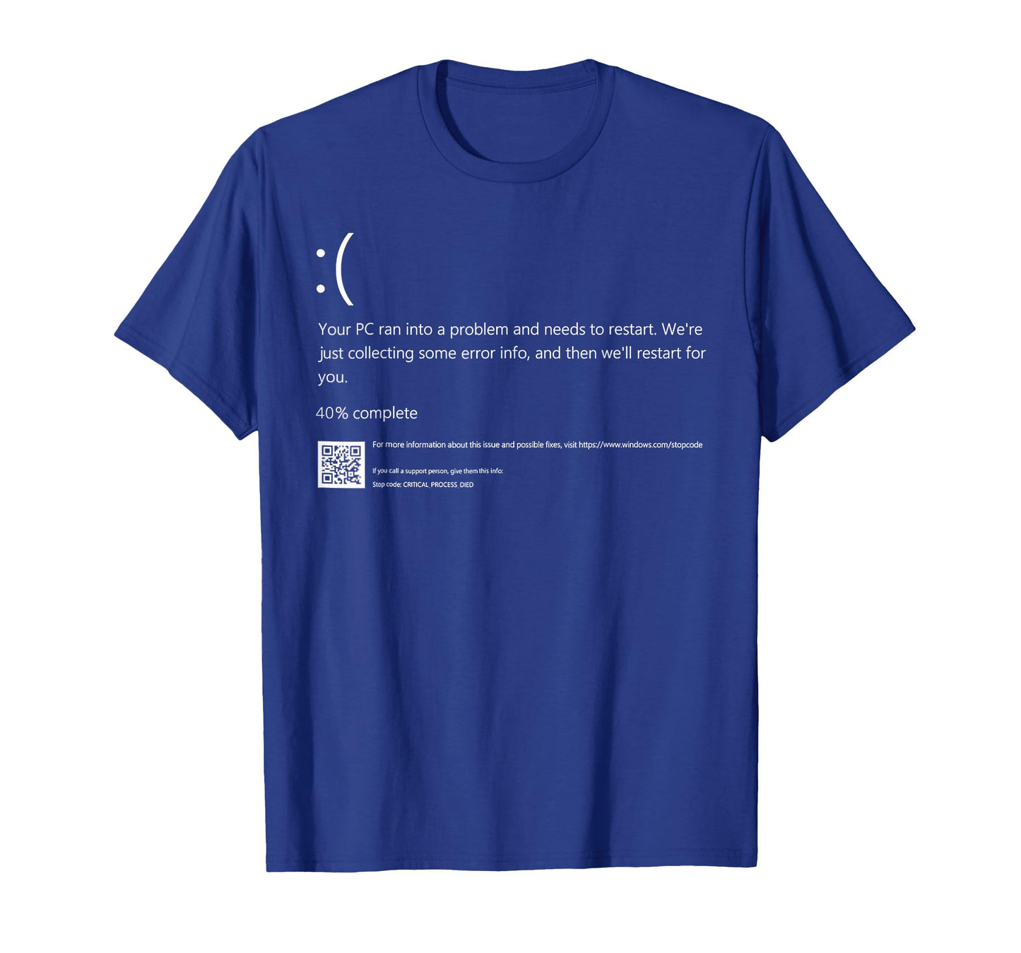 Funny Windows Error Blue Screen Halloween Costume, Tech Nerd T-Shirt