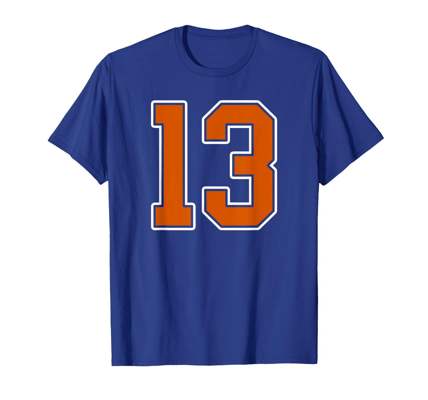 Burnt Orange White Number 13 Jersey Player Uniform #13 T-Shirt