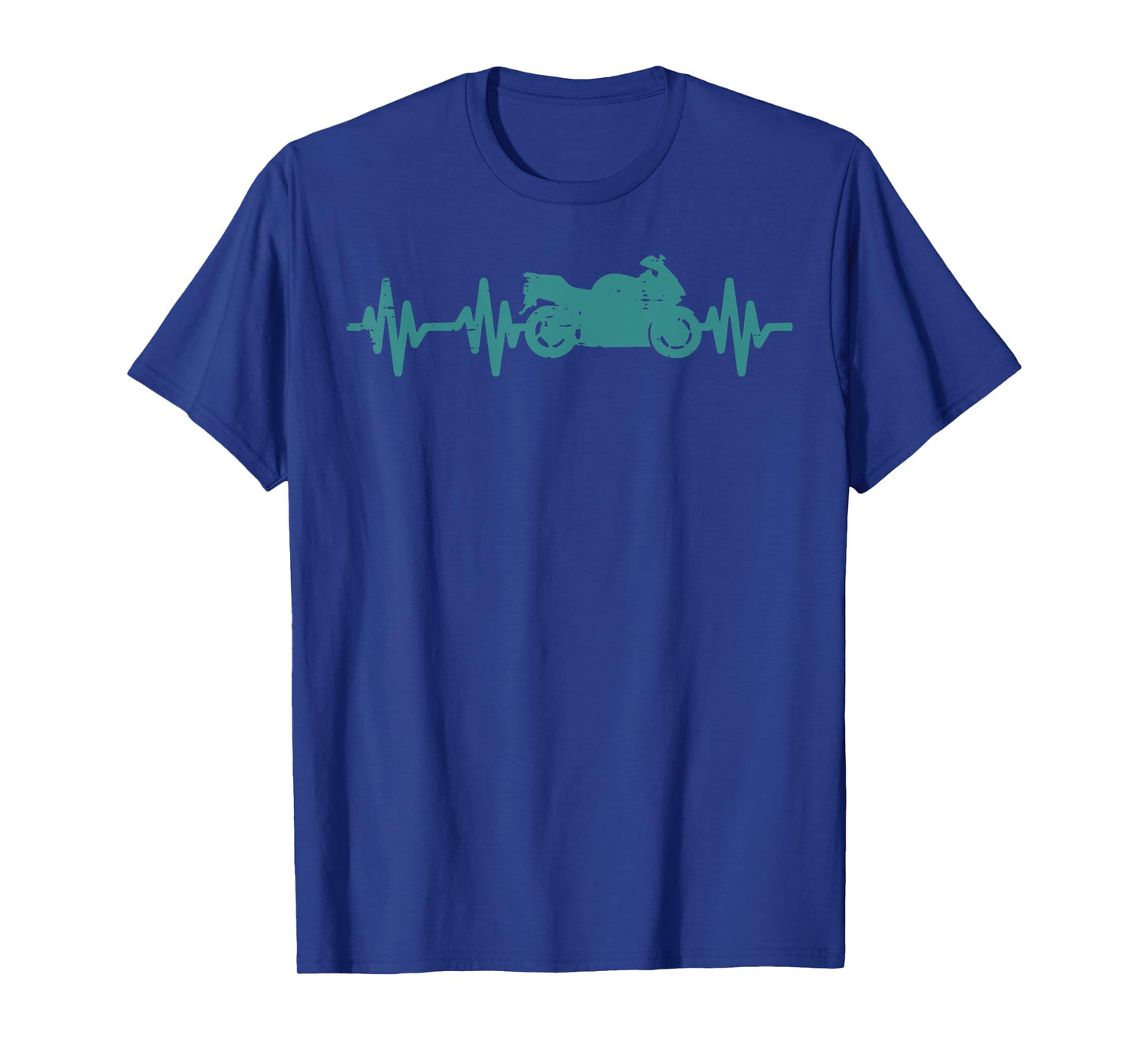 Biker Motorcycle Heartbeat Cool Motorbike Men Women Kids T-Shirt