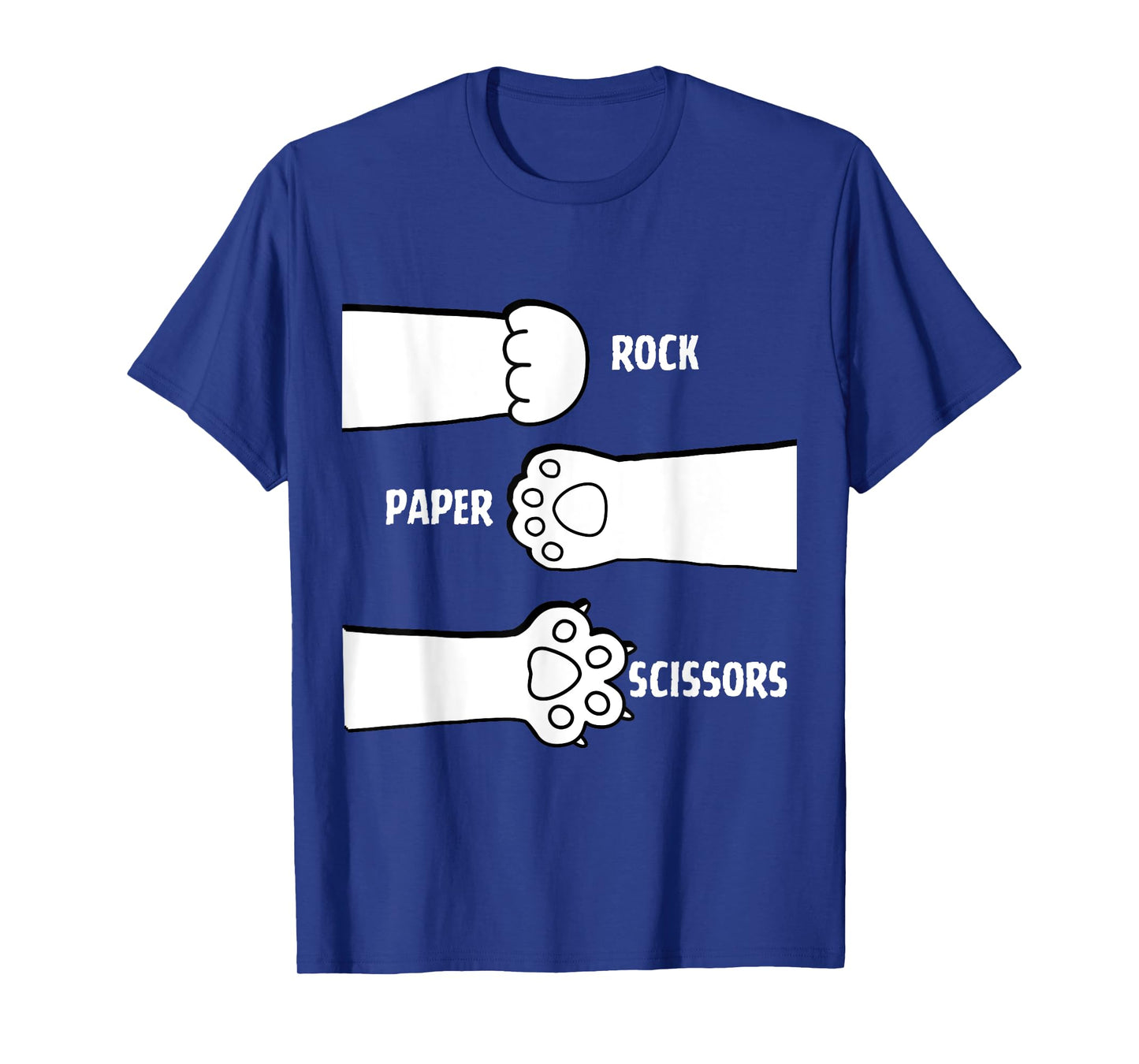 Cat Rock Paper Scissors Hand Game Paw Claw Cute Funny T-Shirt for Men Women Girls Kids