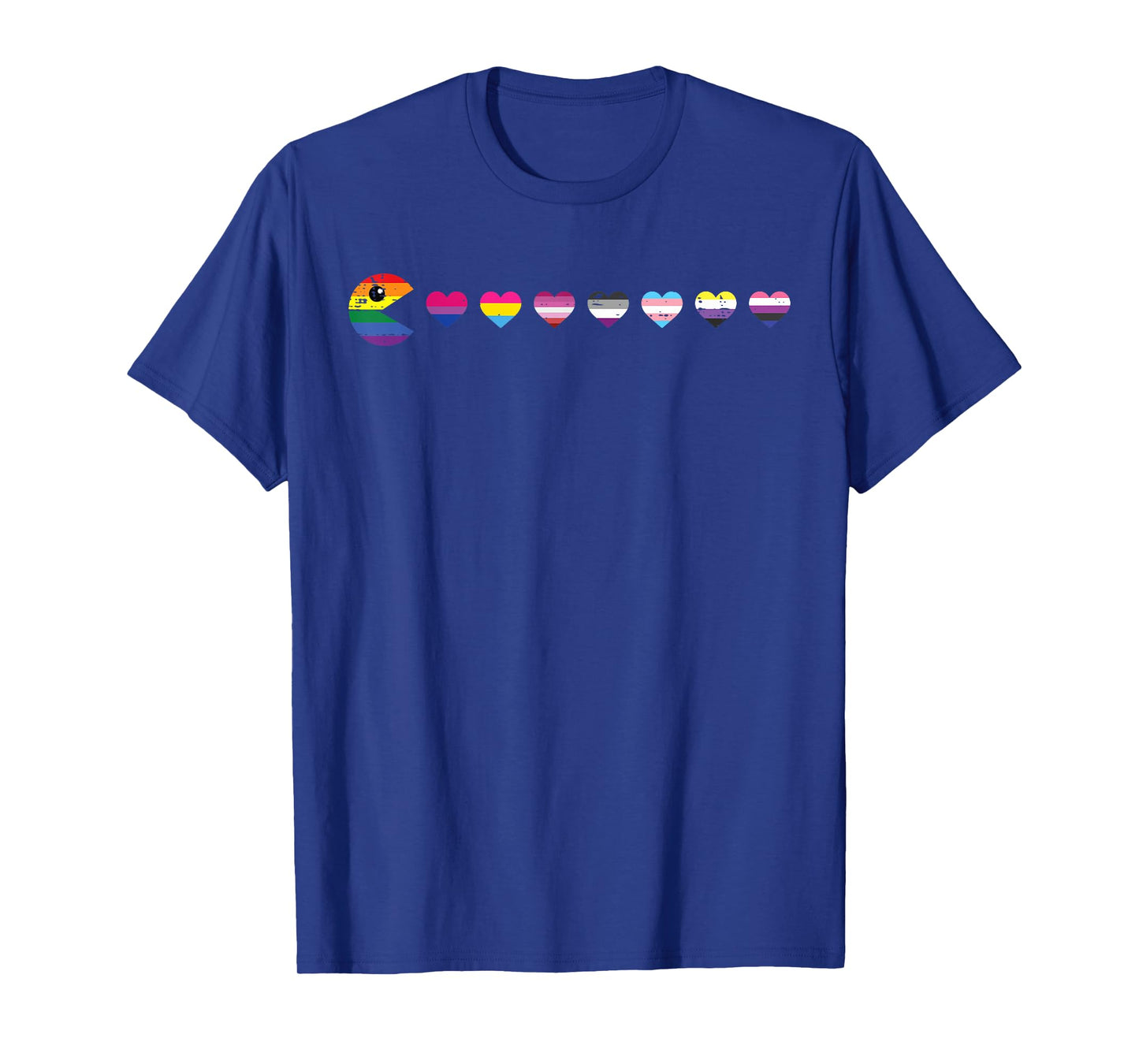 Gay Pride Eating Hearts LGBTQ Ally Gamer Boys Teen Kids Men T-Shirt